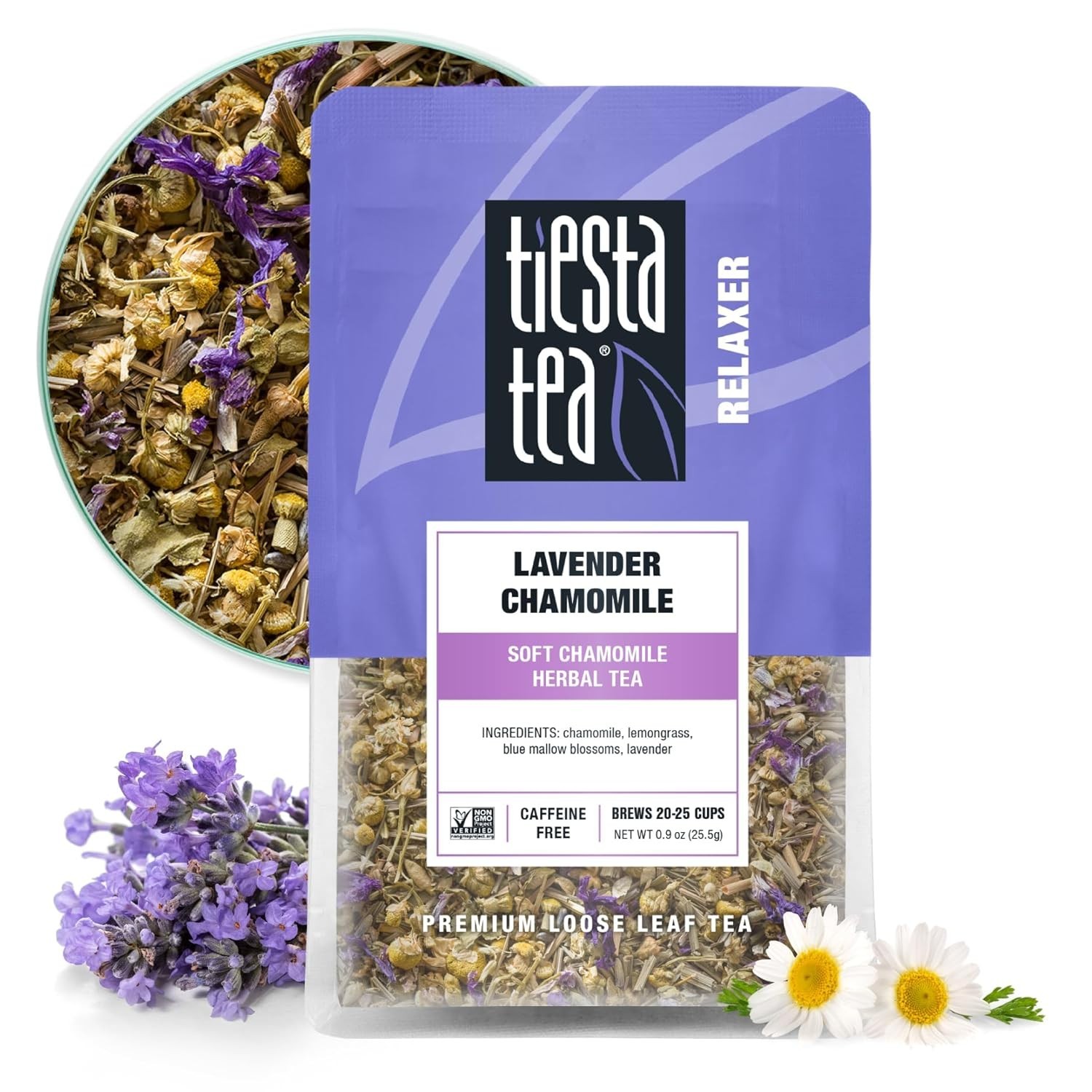 Herbal Tea Lavender Chamomile Loose Leaf Caffeine-Free Relaxing Blend