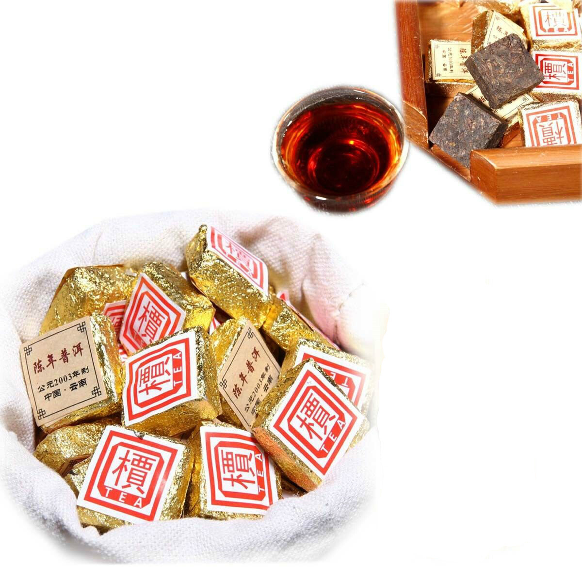 Yunnan Ripe Pu-erh Tea Mini Brick Natural Cooked Puerh 50g-500g 1Pc