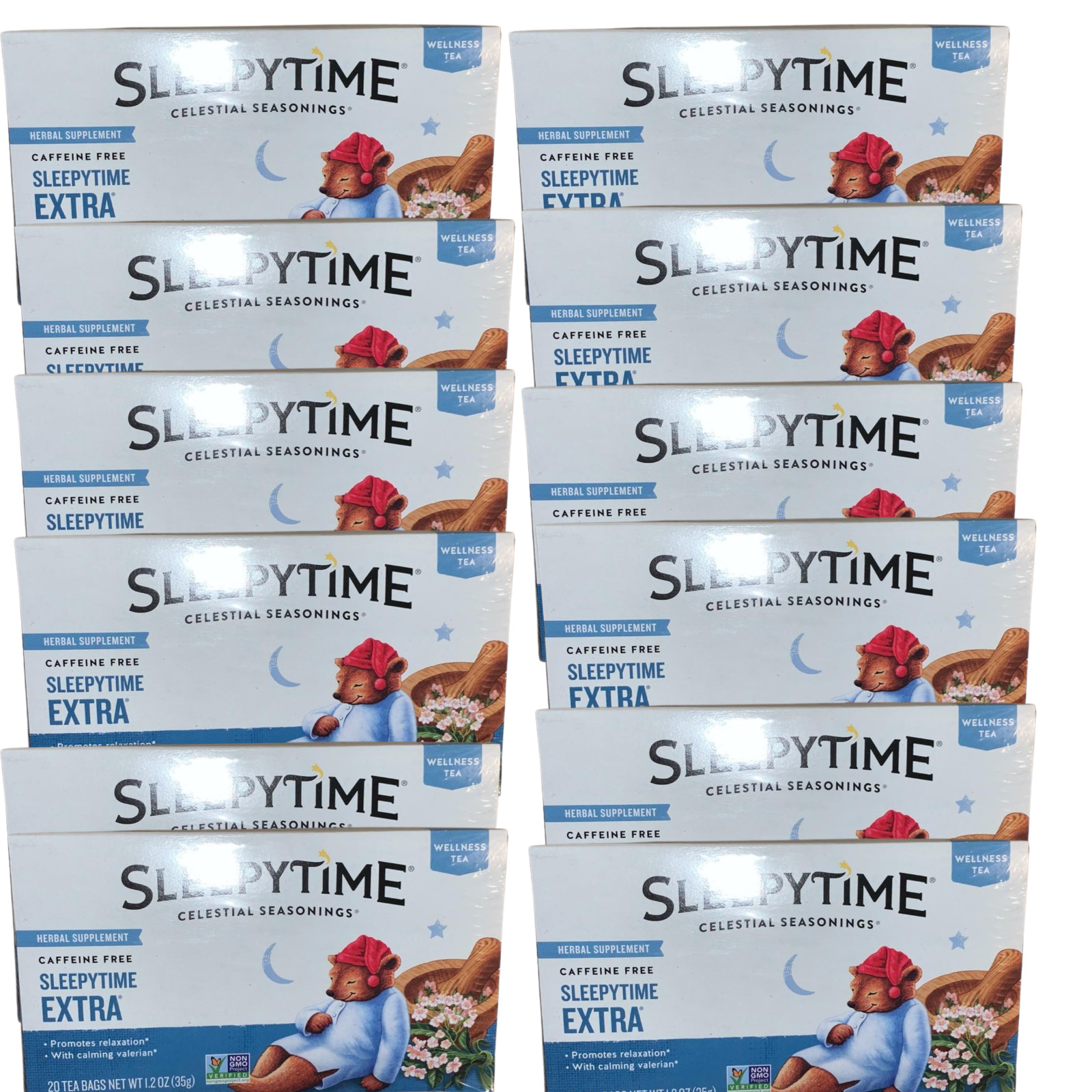 12 Pack Celestial Seasonings Sleepytime Extra Herbal Tea Caffeine Free