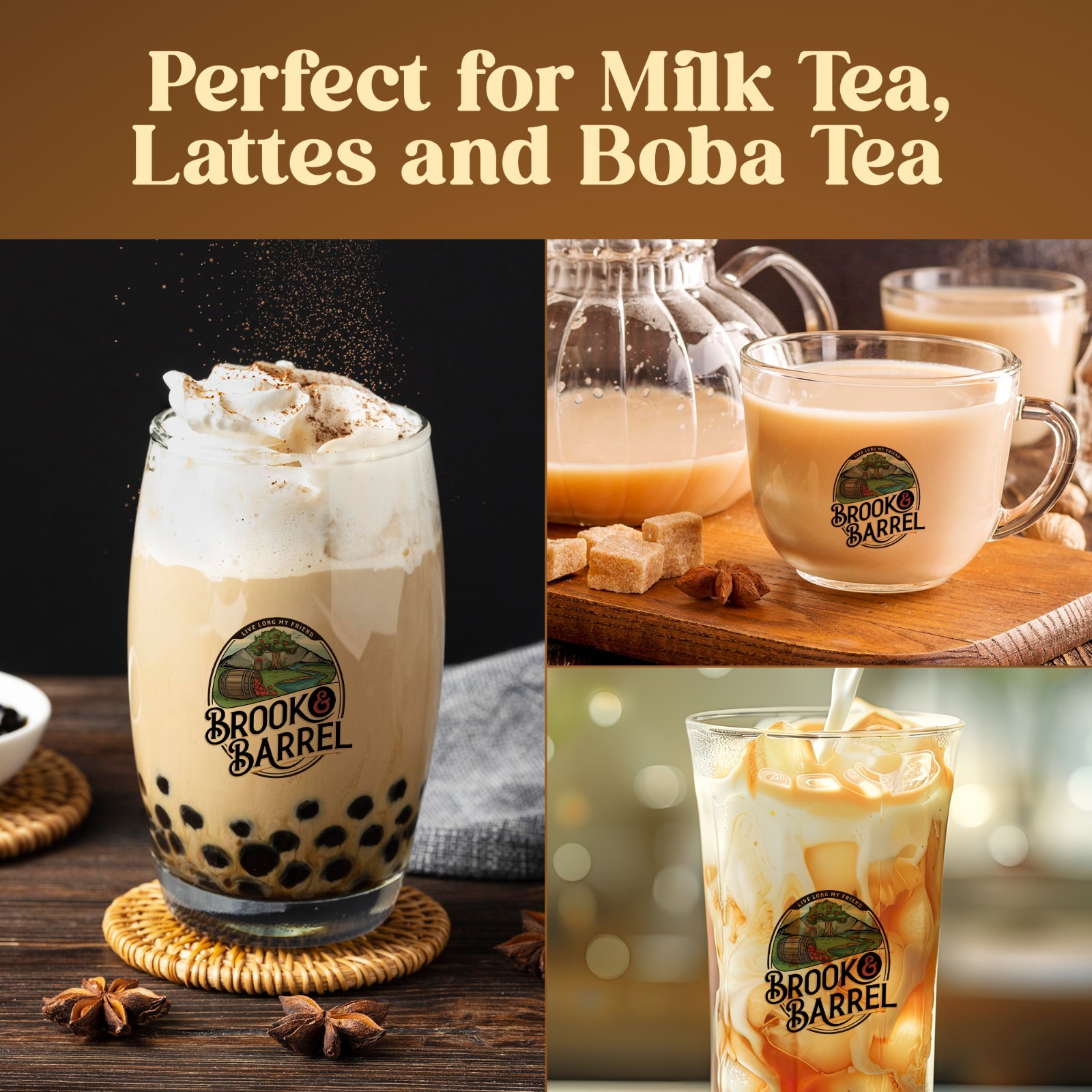 Brook & Barrel 🌿 Organic Loose Leaf Caramel Tea | Farm to Table Premium Flavor
