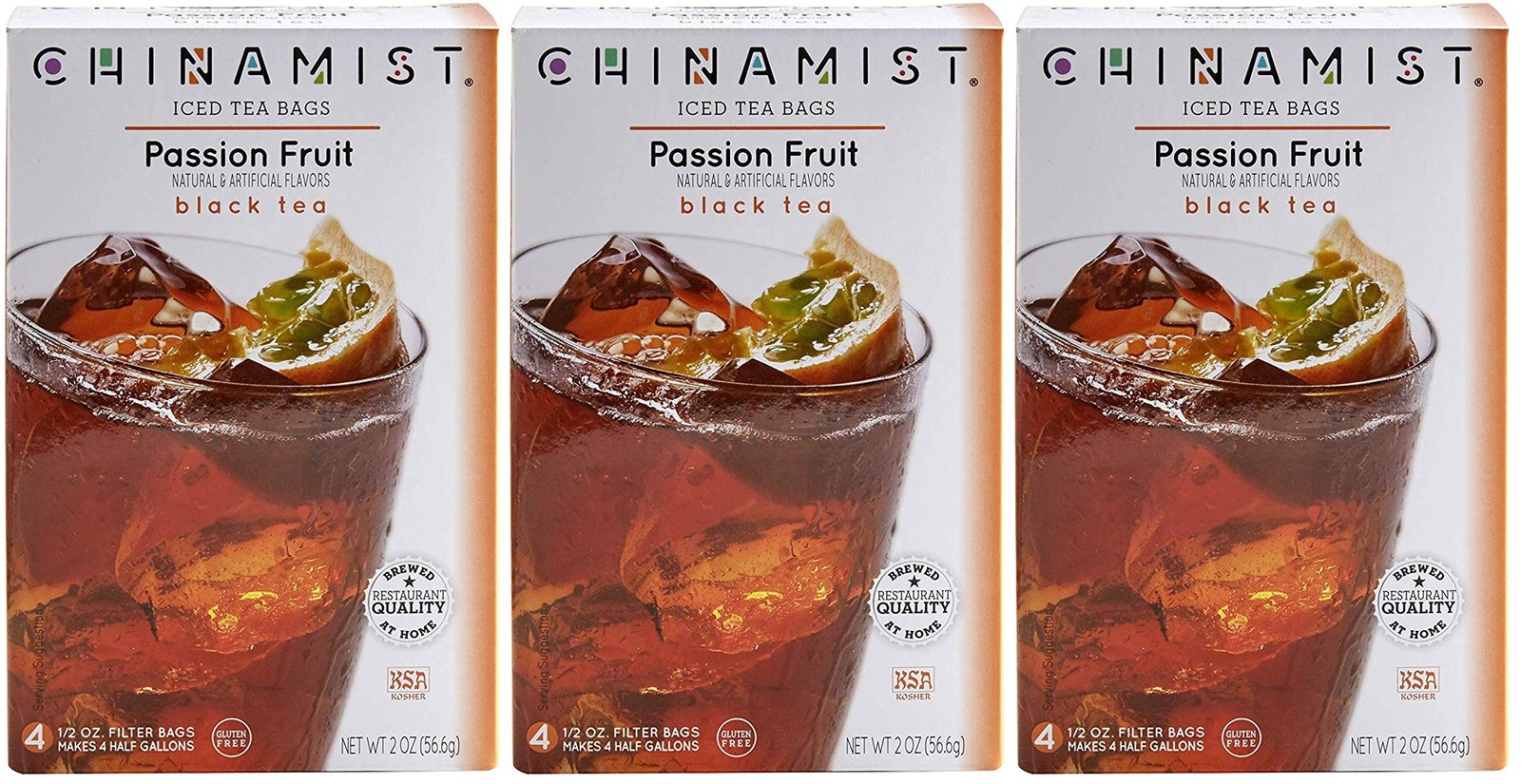 China Mist, Passion Fruit Black Tea Bags for Iced Tea, (3 Pack)