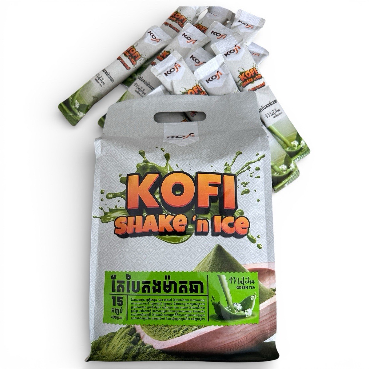 KOFI Shake ‘n Ice Match Green Tea (15 sticks x 35g) ផលិតផលរបស់ប្រទេសកម្ពុជា