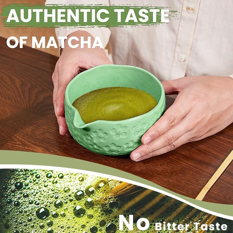 Cherry Blossom Matcha Set Bamboo Whisk Bowl Sifter Gift Authentic Tea Experience