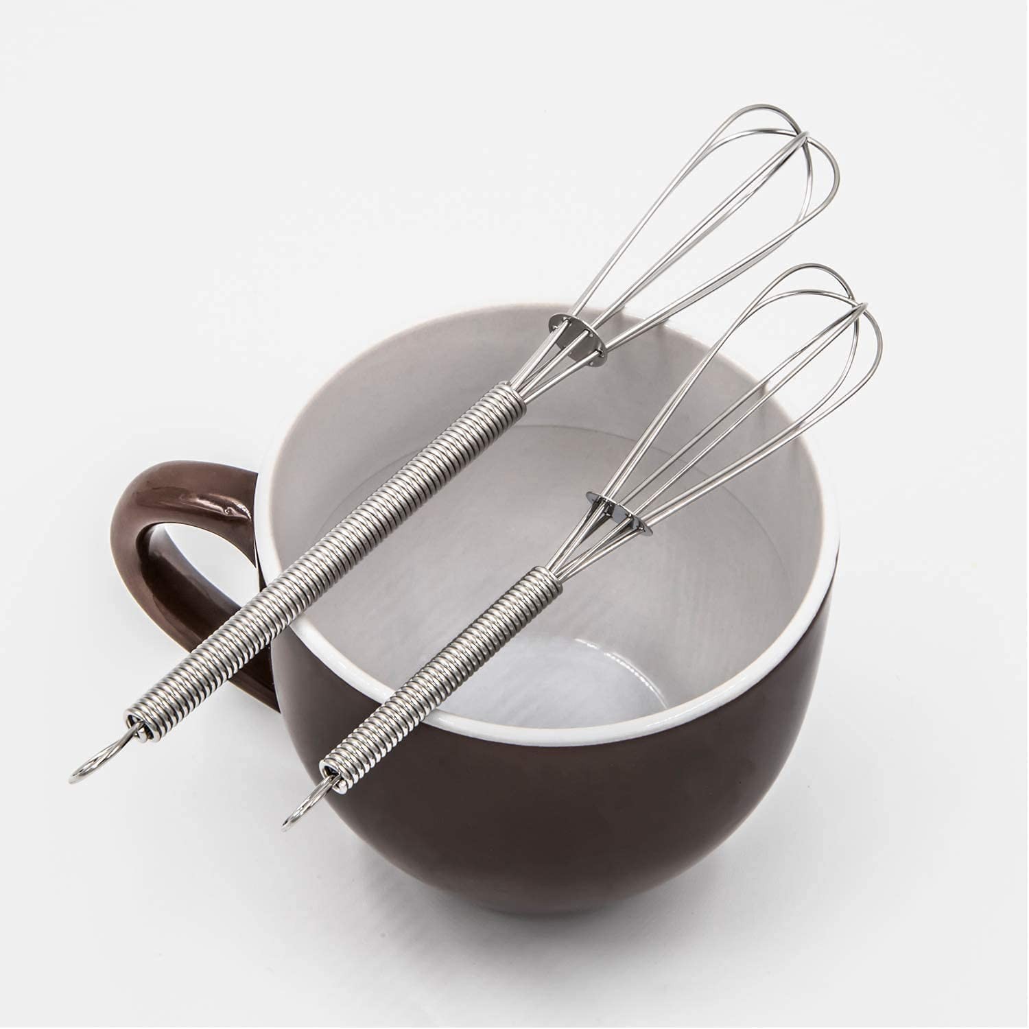 Wingsflying 4 Pack Mini Wire Kitchen Whisks Small Egg Whisk Gravy Silver