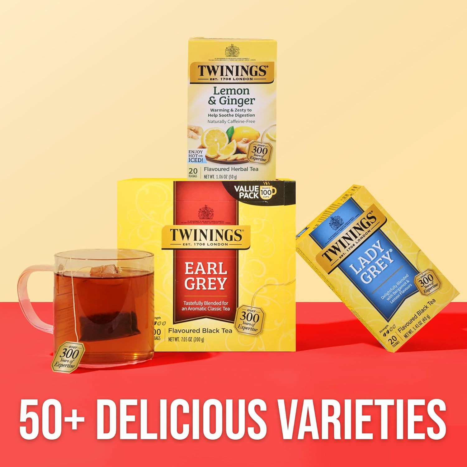 Earl Grey Black Tea Individually Wrapped Bags, 100 Count (Pack of 1), Flavoured