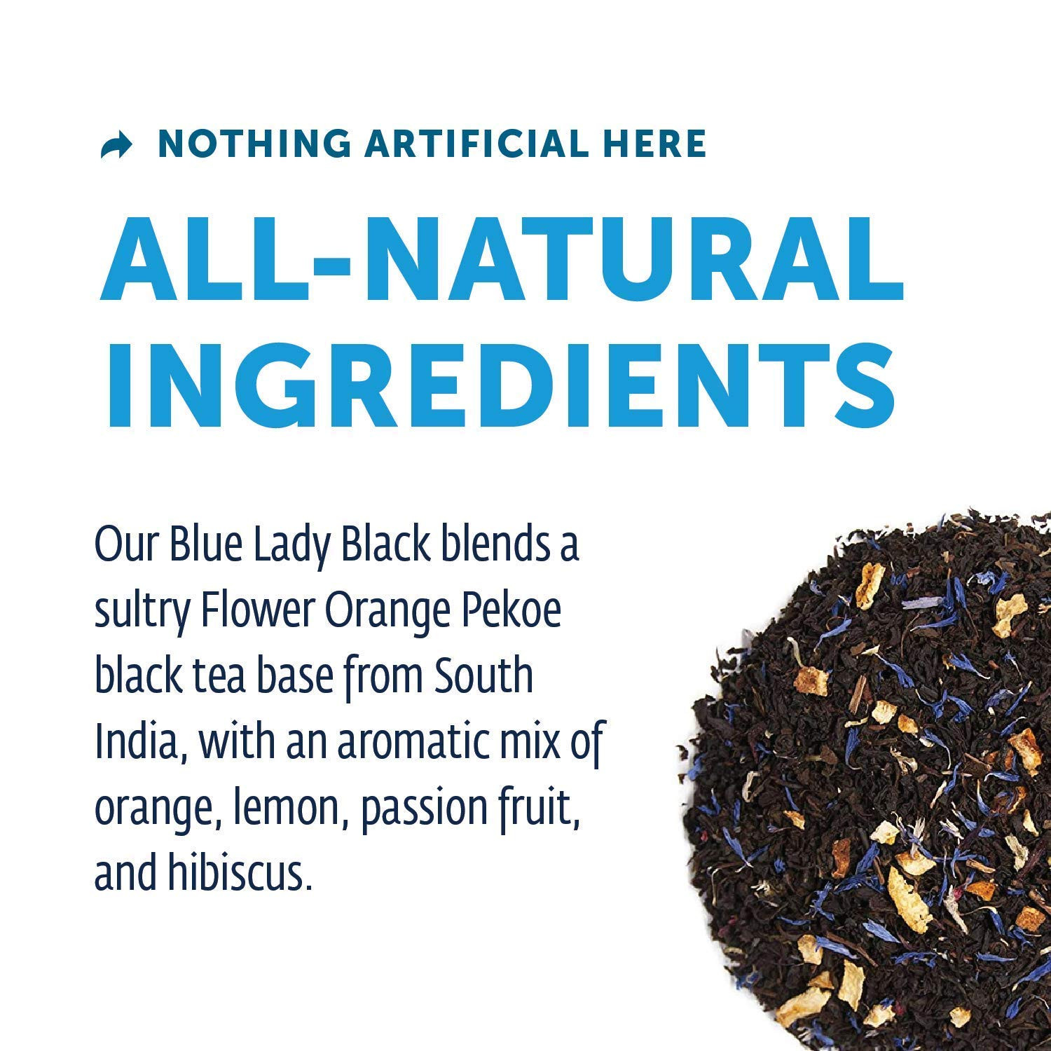 Energy Tea Bags – Blue Lady Passion Fruit Black Tea – High Caffeine Tea for Morn