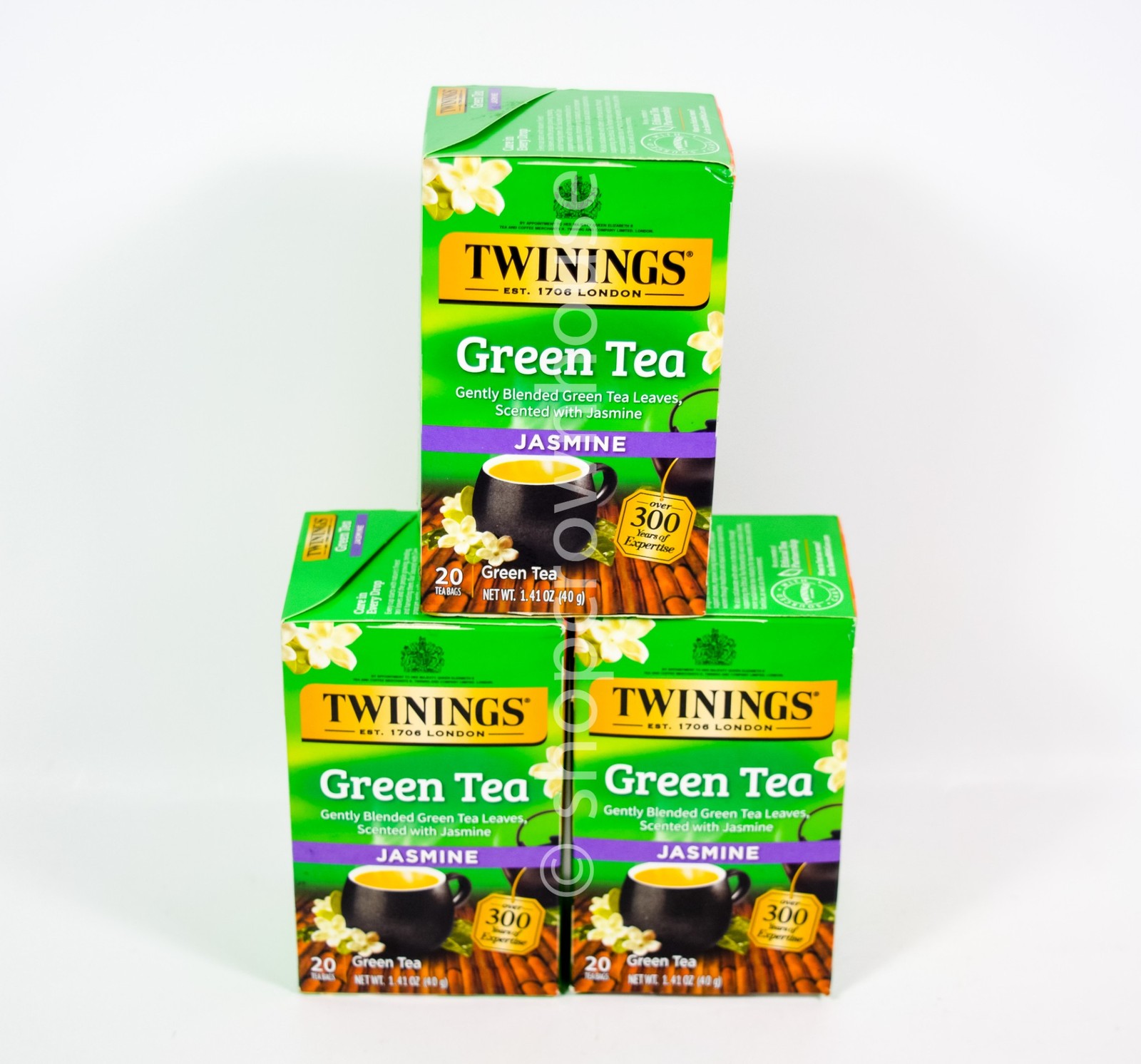 3 Twinings JASMINE Green Tea Non-GMO 60 total tea bags 1.41oz 03/12/2028