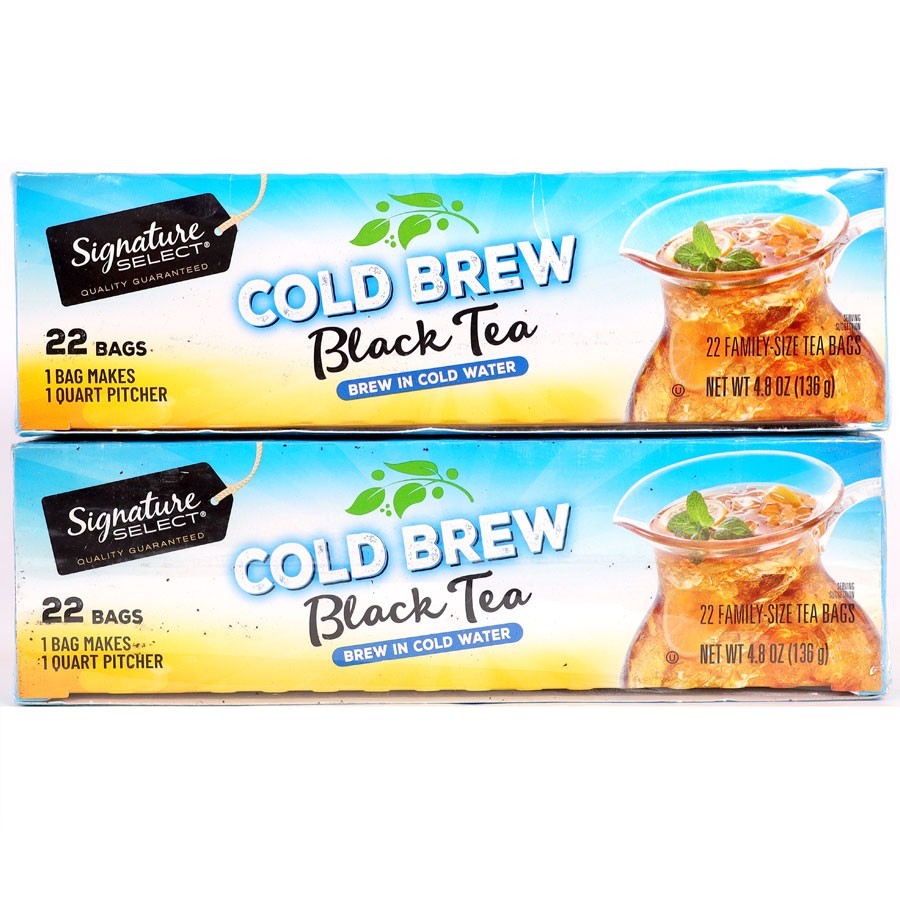 Signature Select Cold Brew Black Tea 22 Bags Family Sized (2 Boxes) BB: 10/2025