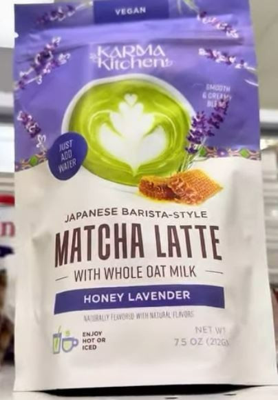 Karma Kitchen Japanese Barista-Style Honey Lavender Matcha Latte w/ Oat Milk