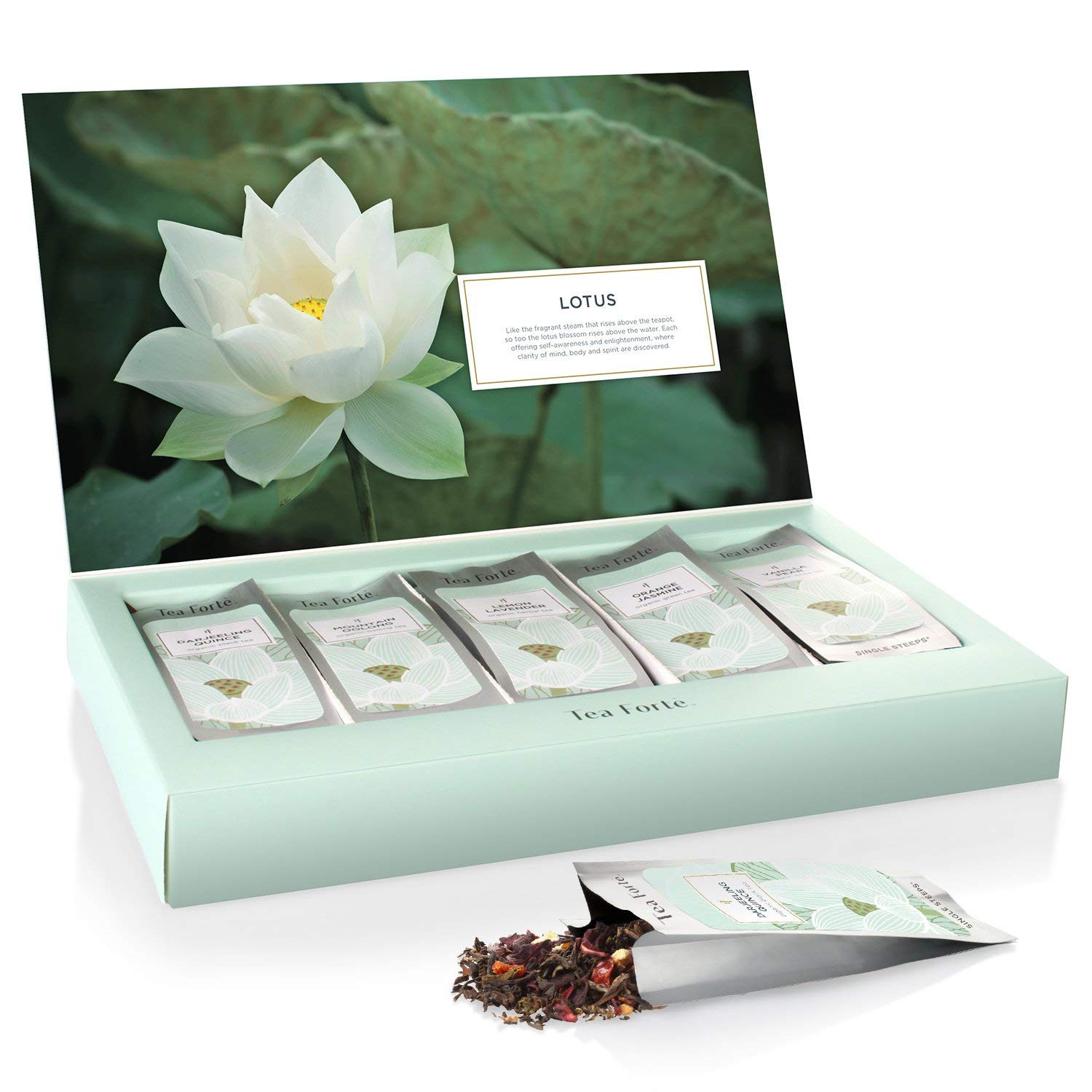 Tea Forte Lotus Single Steeps Loose Leaf Premium Mother’S Day Tea Gift Set Sampl