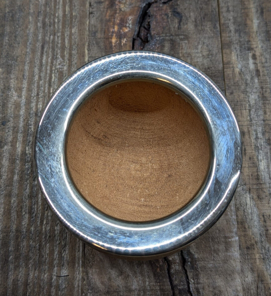 Argentinean wooden (Algarrobo) Mate with metal details