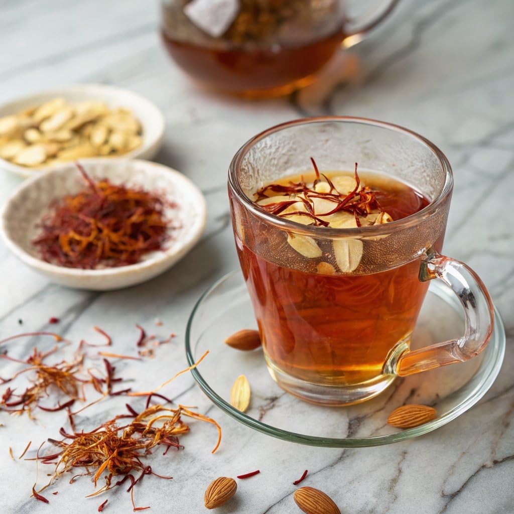 , Kashmiri Kahwa Tea (50 Cups/3.53oz) | Green Tea, Cinnamon, Cardamom, Almond…
