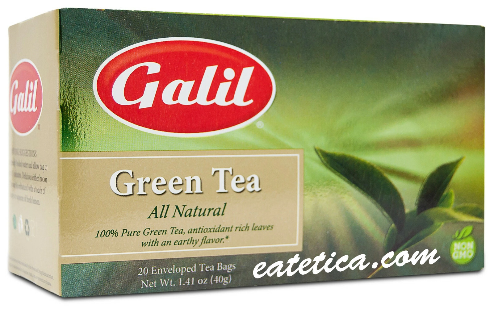 Galil Green Tea 20 Enveloped Tea Bags Kosher Product of Turkey
