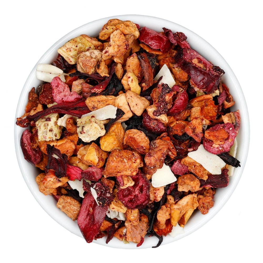 Cherry Kiwi Colada Hibiscus Fruit Tea – Herbal Loose Leaf Tisane – Fusion Teas