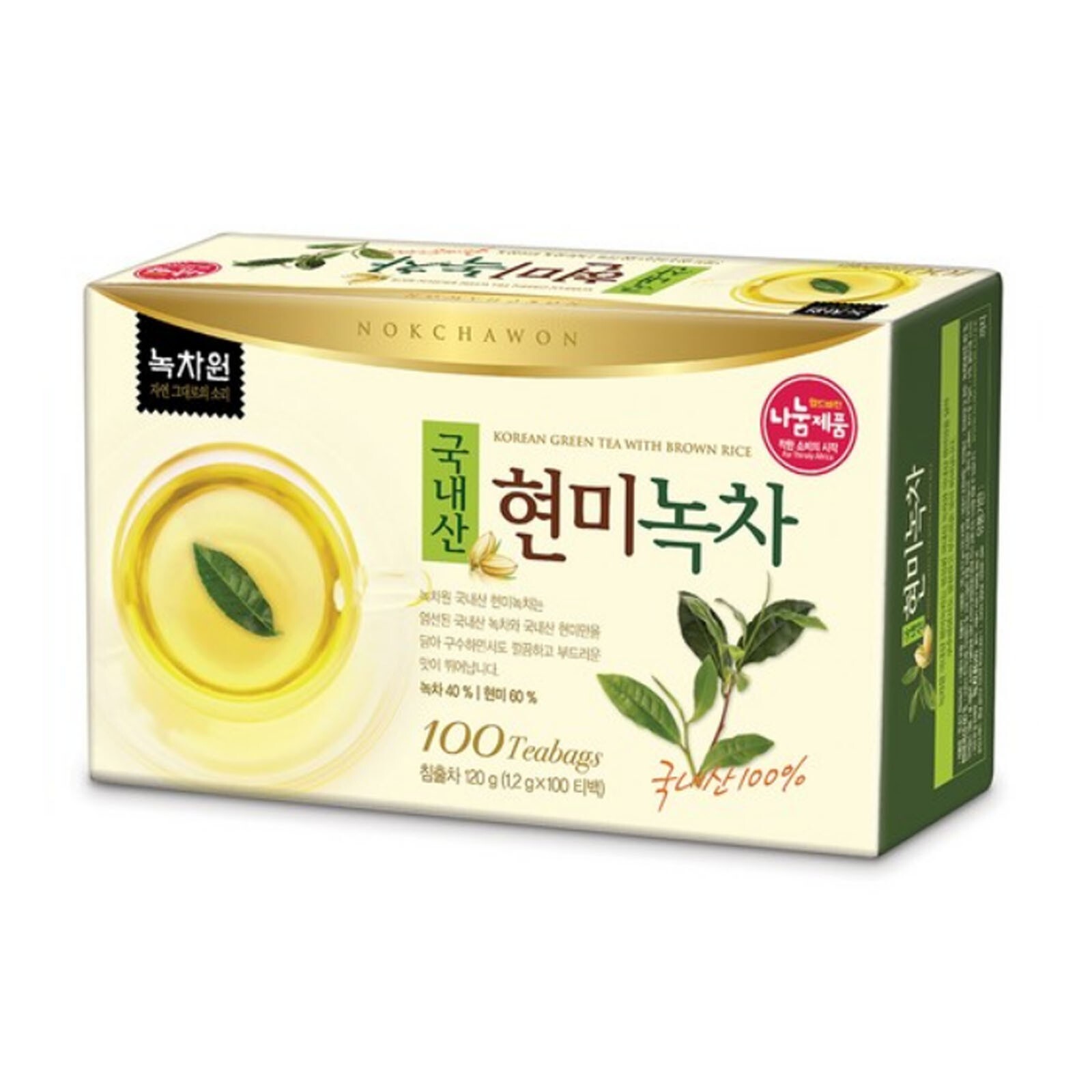 100% Korean Brown Rice Green Tea 100 Tea bag Nokchawon Free Shipping wt Tracking