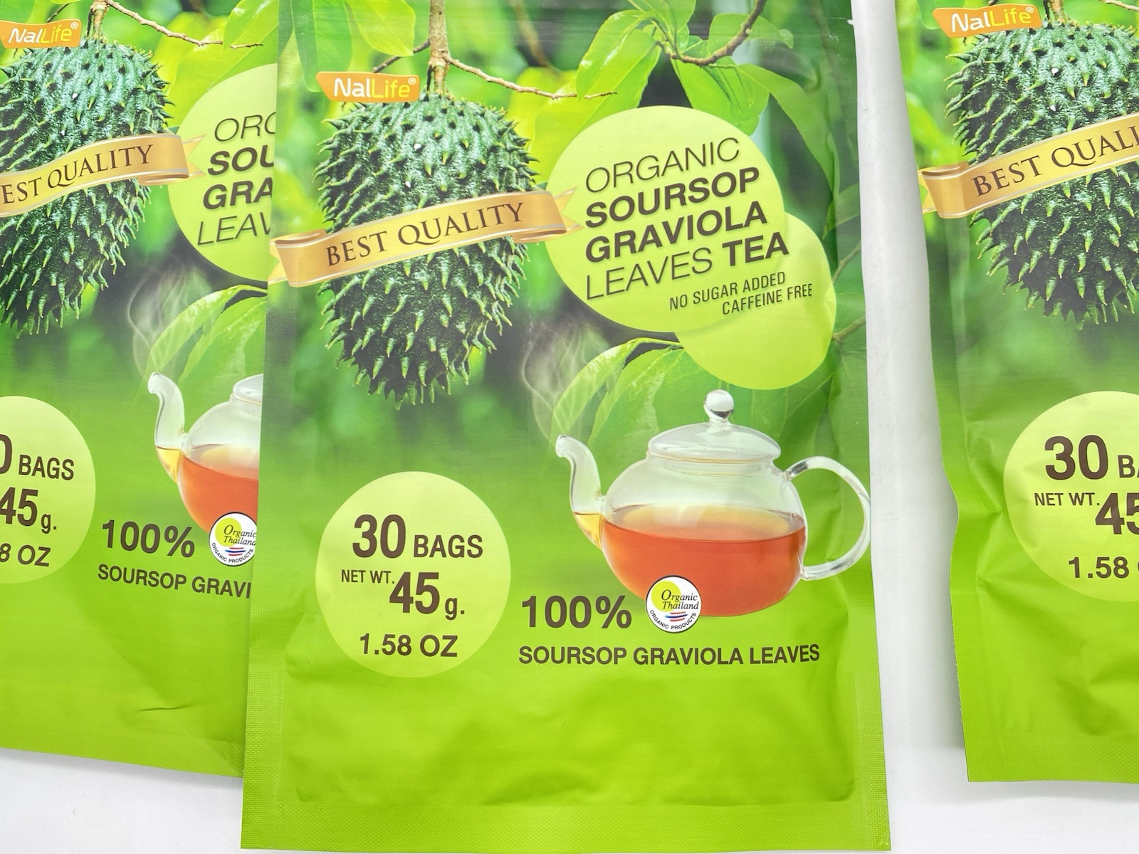 NalLife Organic Soursop Graviola Leaves Tea 3 pk- 30 Bags Each Caffeine Free