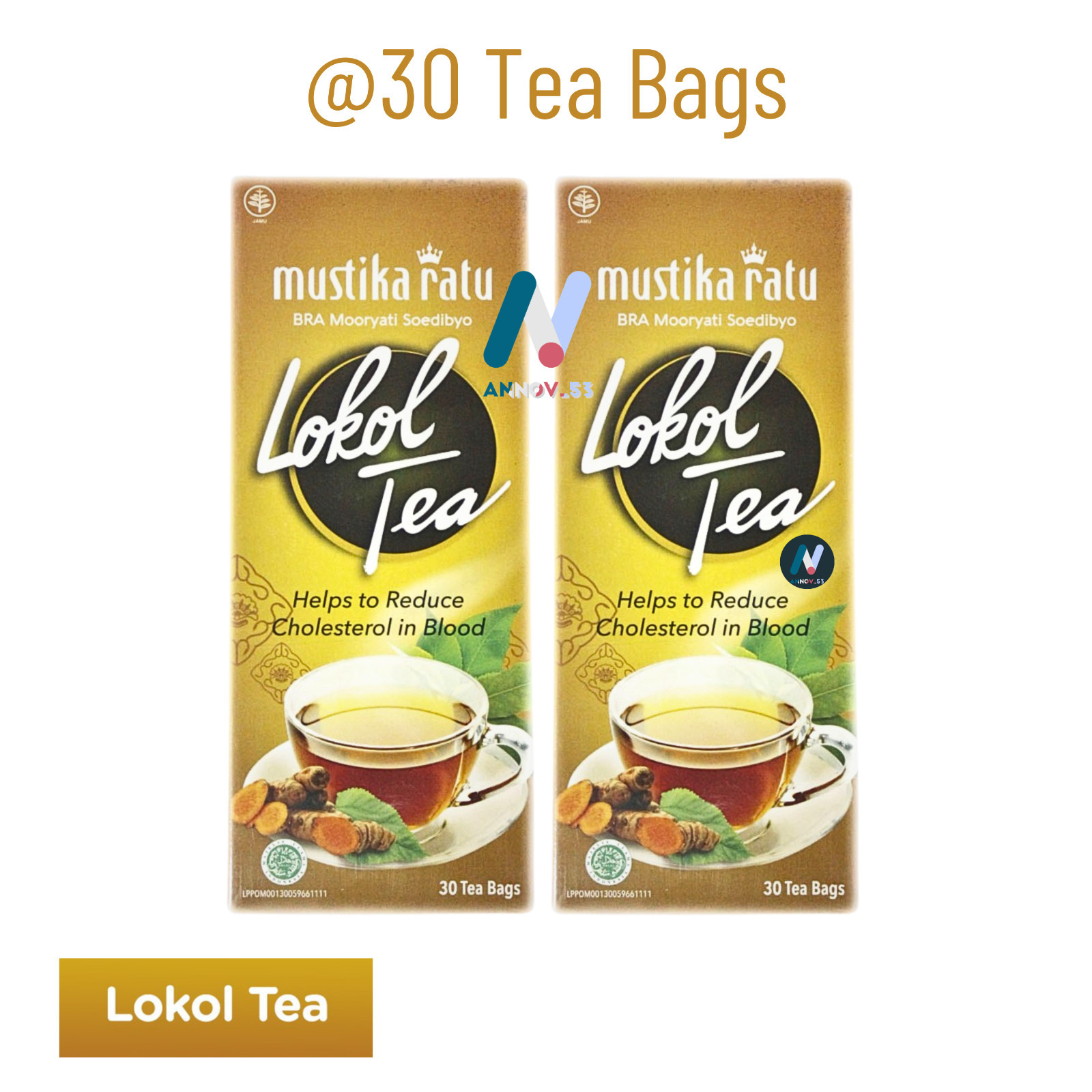 MUSTIKA RATU Lokol Tea Herbal Turmeric Curcumin Lower Cholesterol Healthy 2Pax