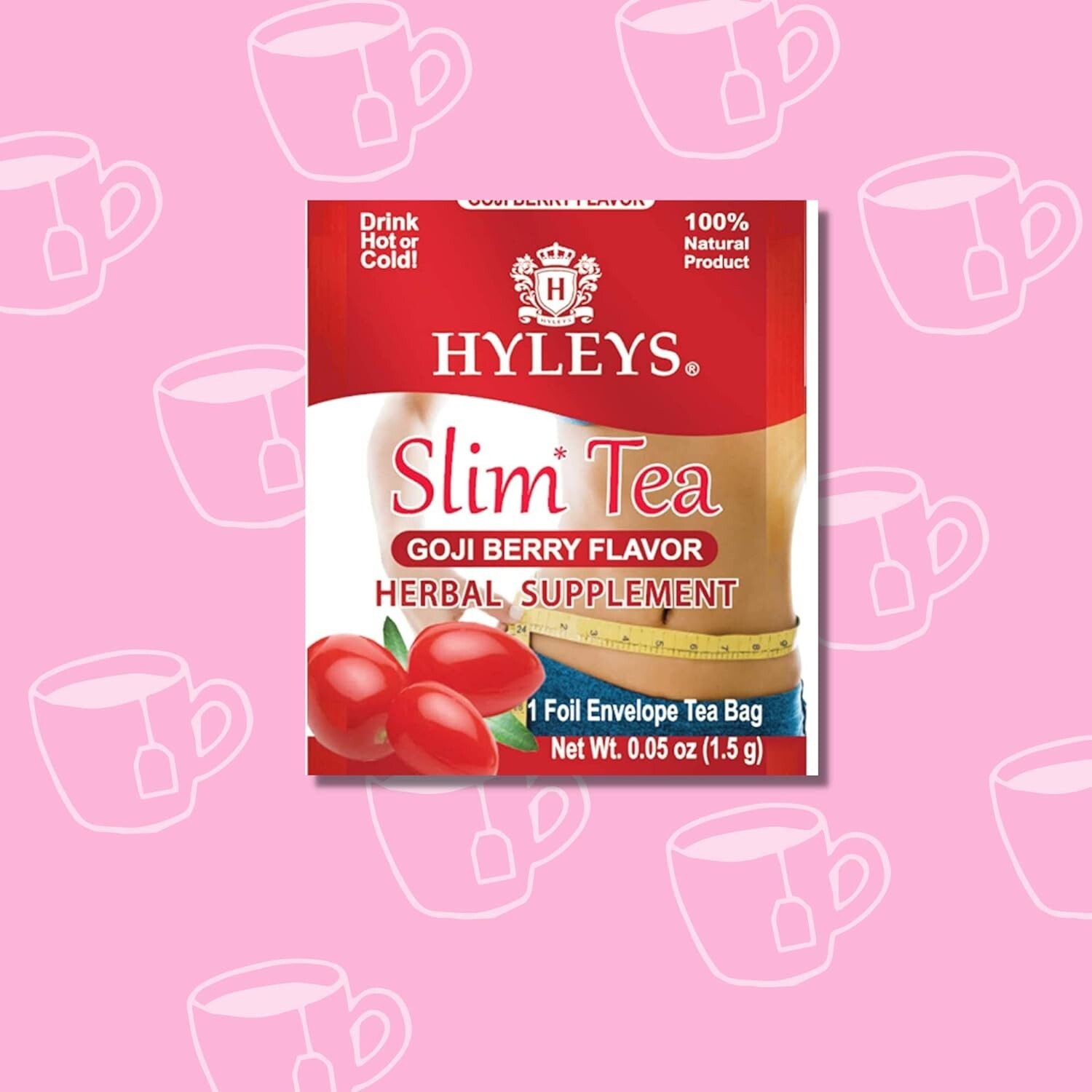 Hyleys Slim Tea Goji Berry Flavor – Weight Loss Herbal (6 PACKS) (150 TEA BAGS)
