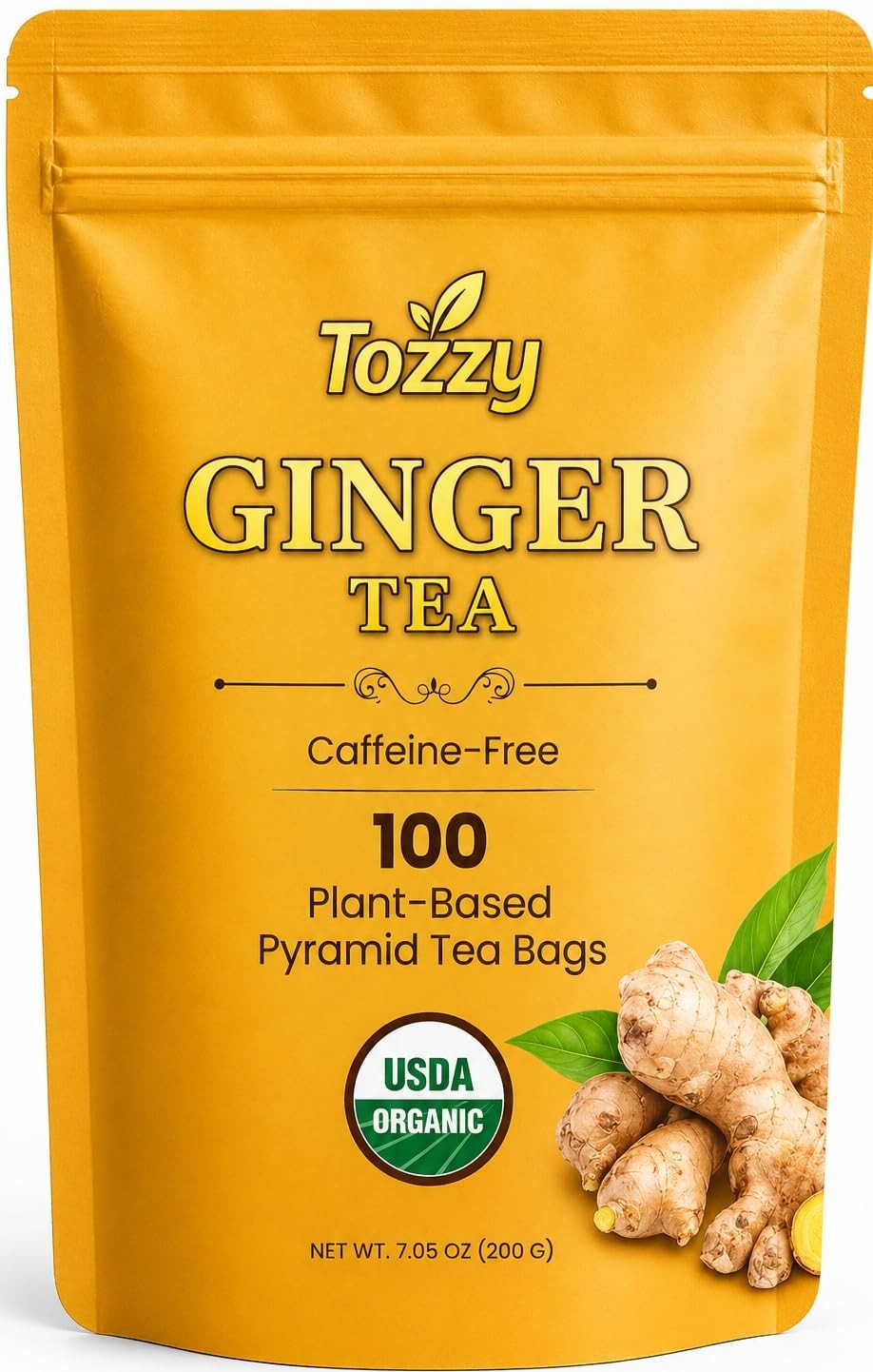 Organic Ginger Tea – 100 Count, Plant-Based Pyramid Tea Bags – Packaging May …