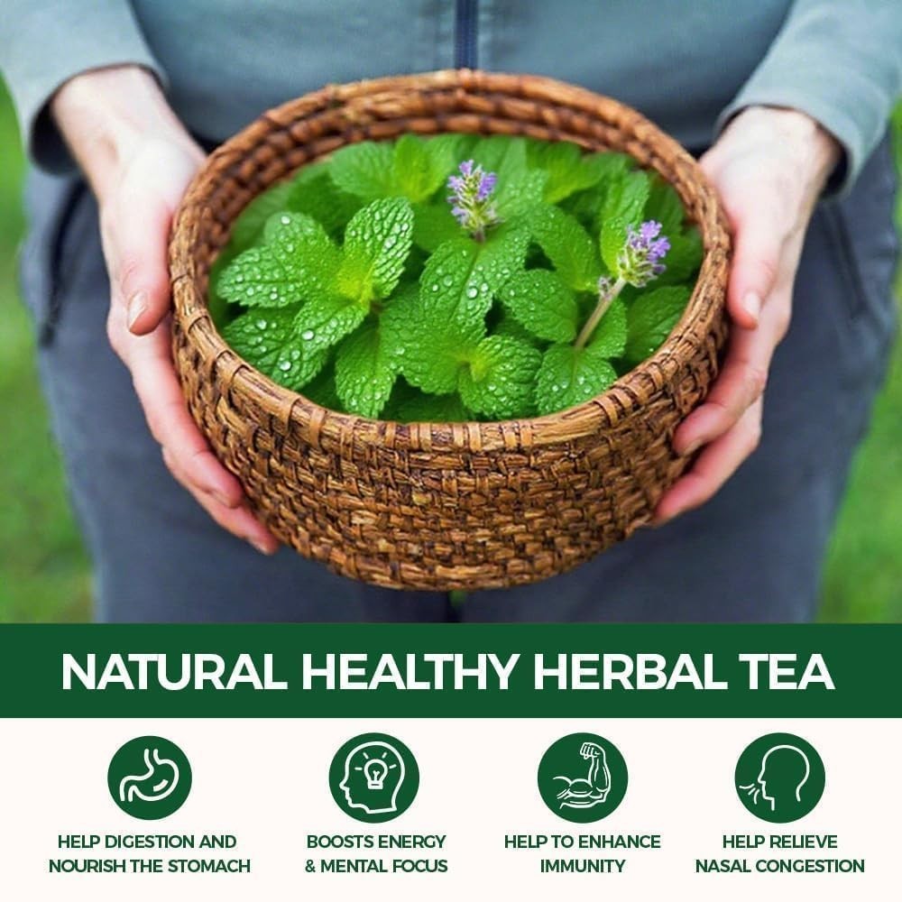 Caffeine-Free Organic Spearmint Tea Bags – 80 Count for Refreshing Wellness