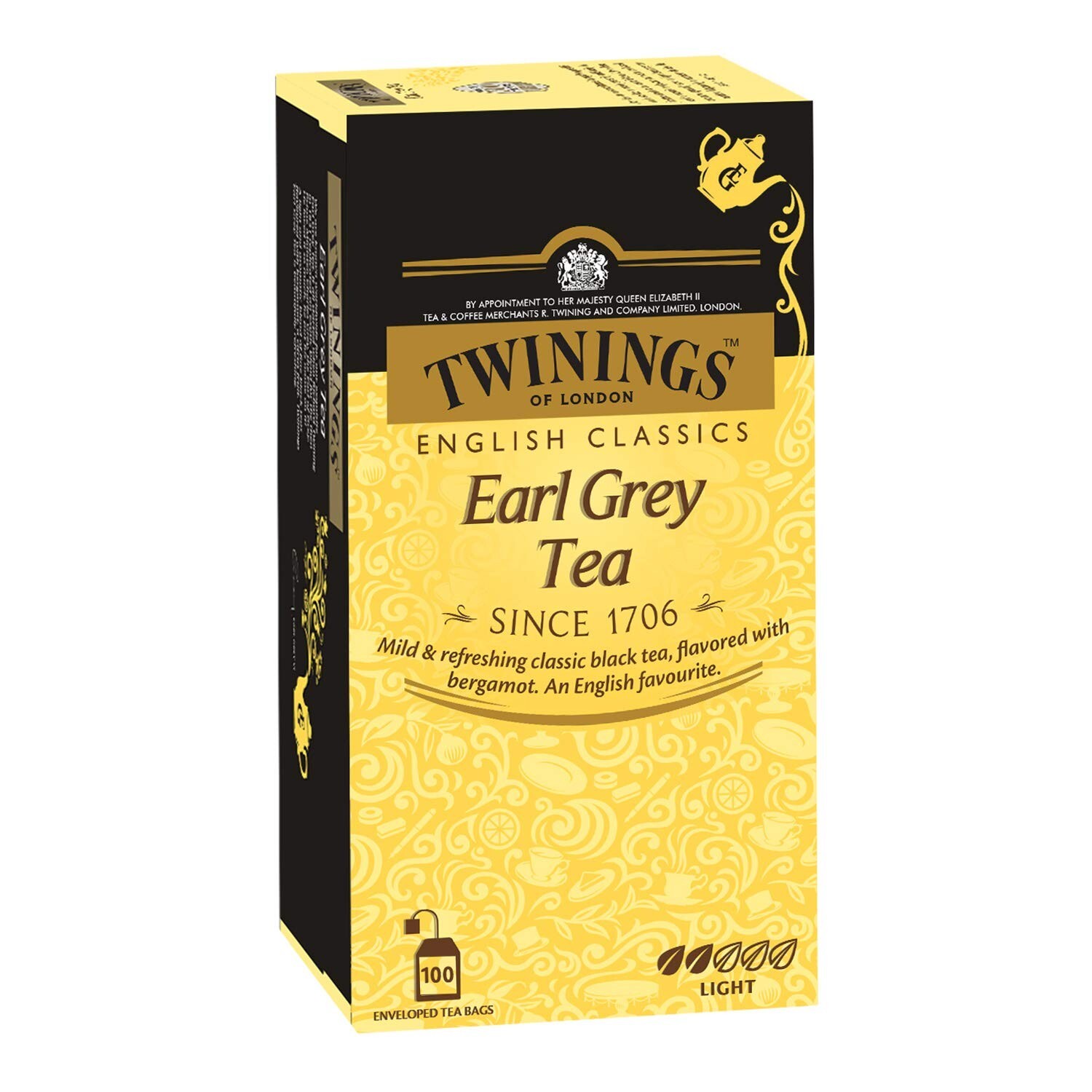 Twinings Earl Grey Tea, 100 Teabags, Premium Black Tea, English Classic Range