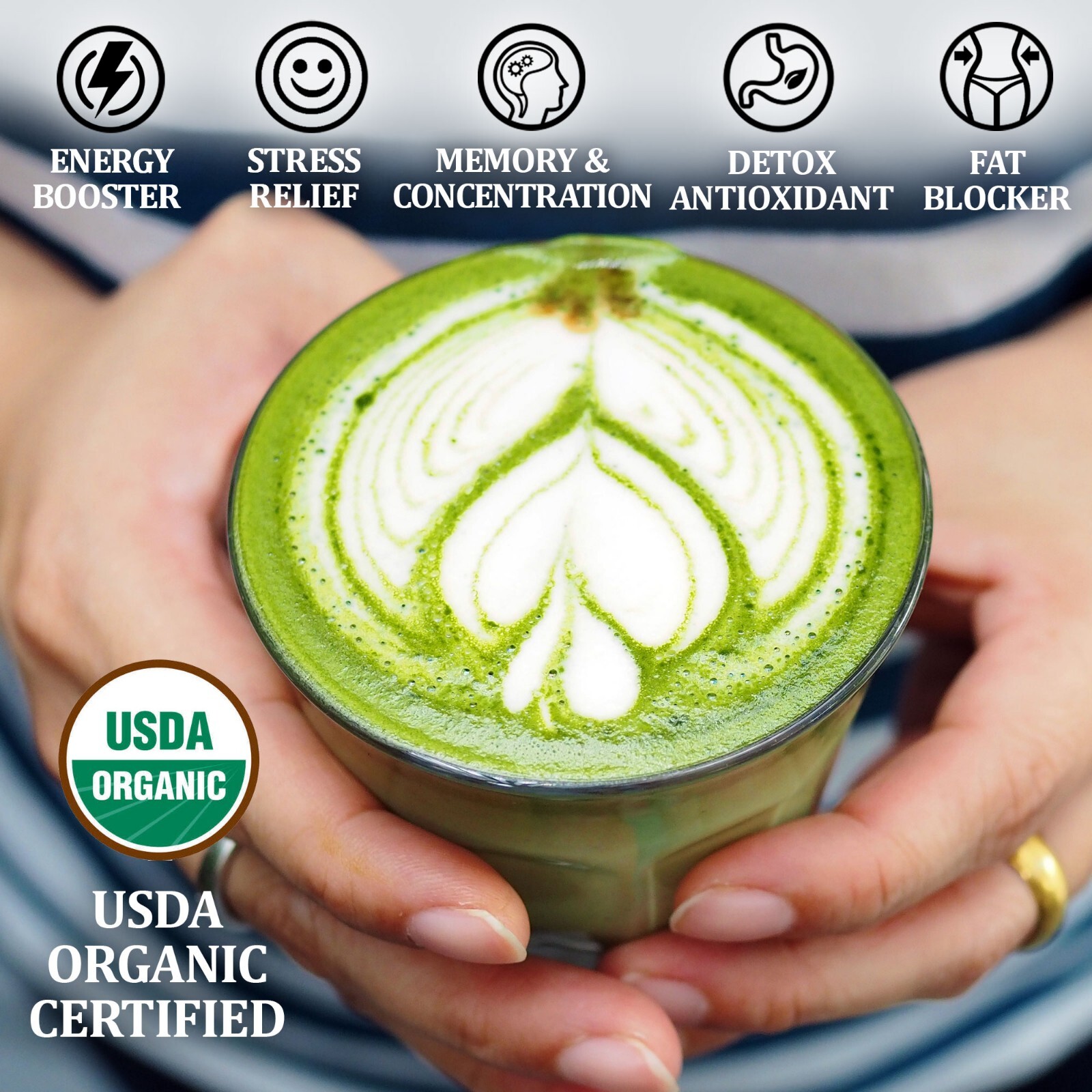 10 PACK Organic Matcha Green Tea Powder (4 Oz) – 100% Pure Easy to Mix