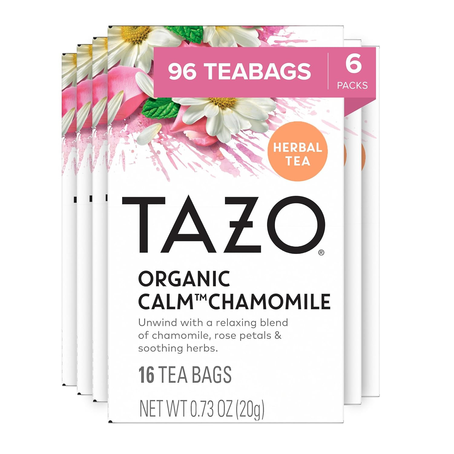 TAZO Calm Chamomile Tea 16 Bags – Organic Caffeine‑Free Herbal