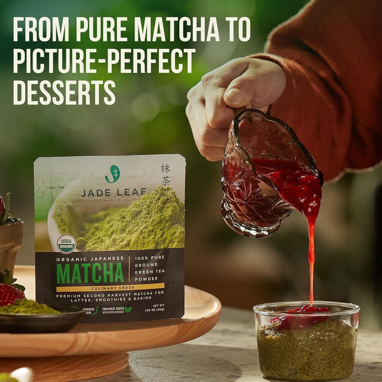 Jade Leaf Matcha Green Tea Powder 1.06 oz Culinary Grade Organic