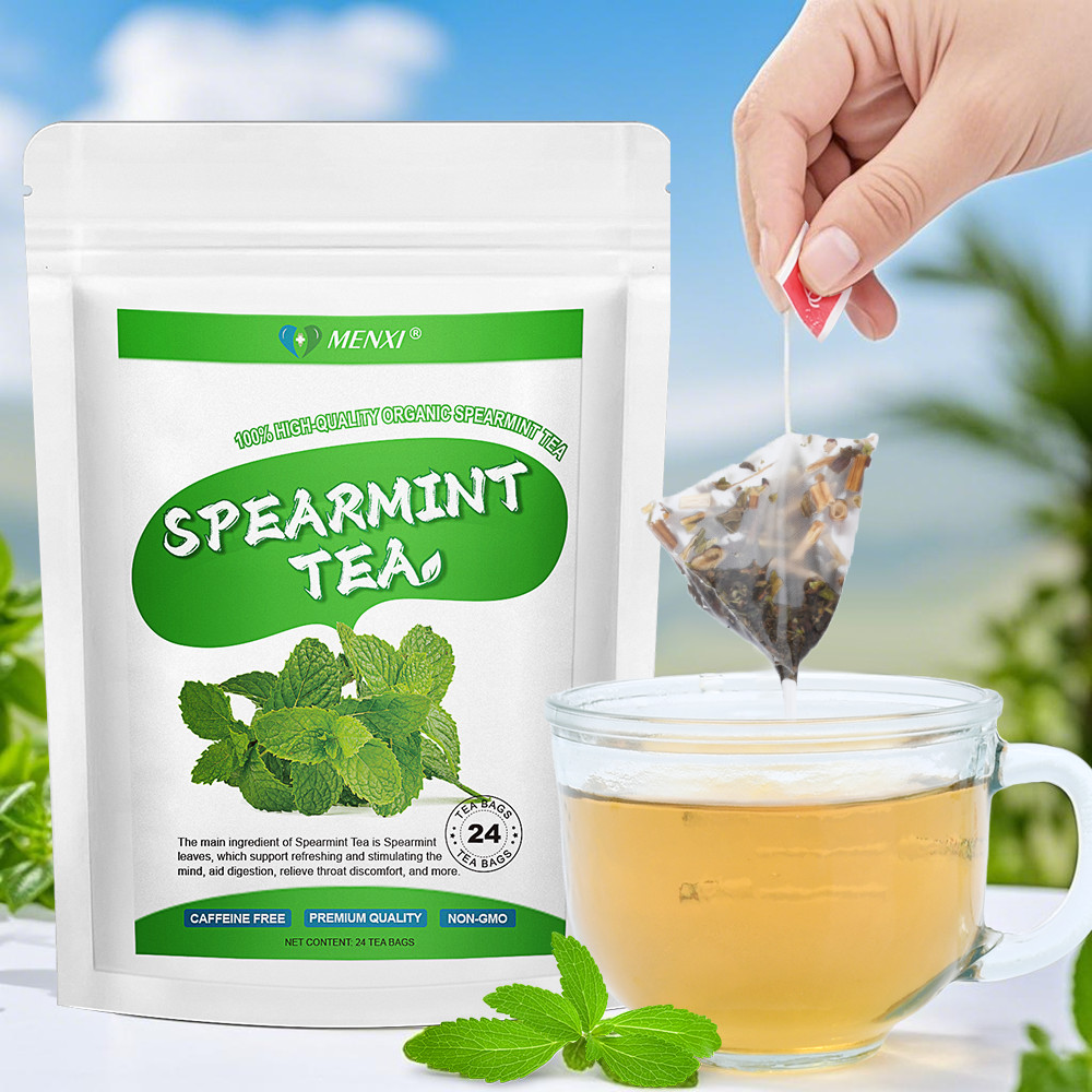 Organic Spearmint Tea Bags – 24 Count (Plant-Based Pyramid Tea Bags)