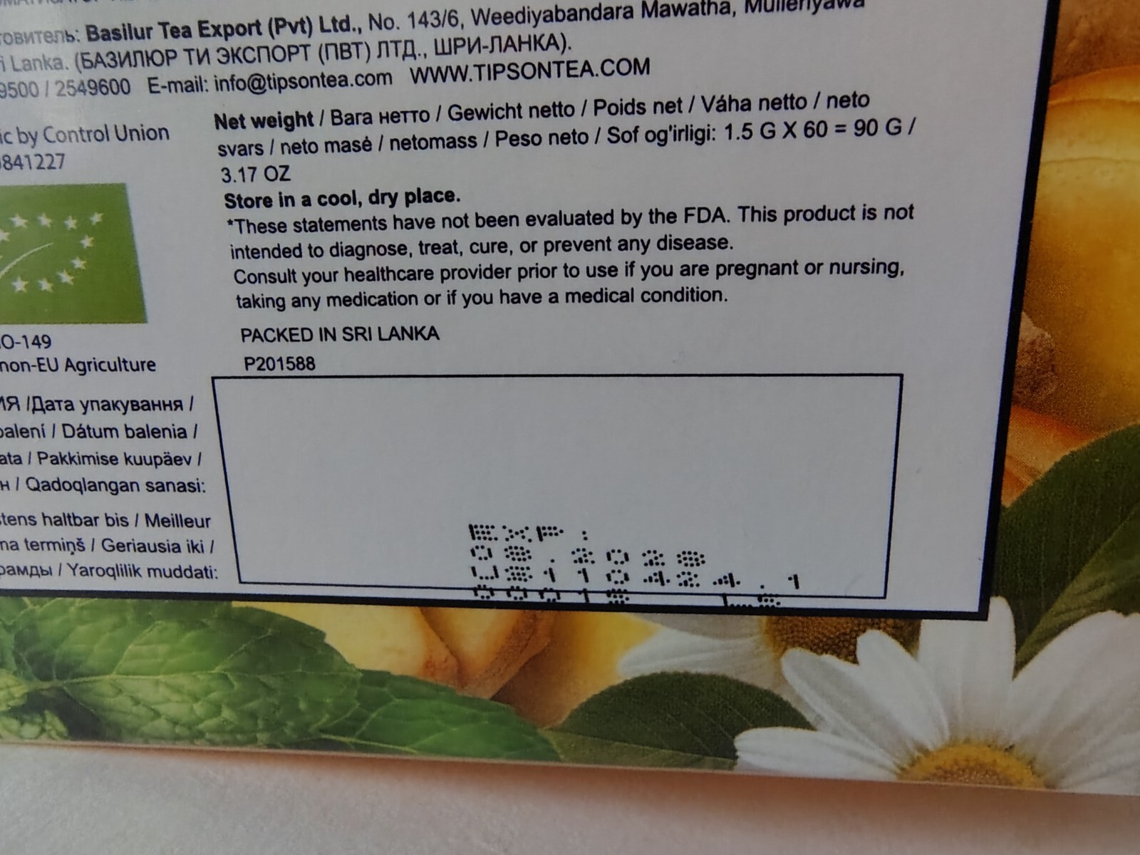 Tipson GINGER Organic Herbal Infusion Blends, BB 8/28, 60 Bags/Box, Lot of 2