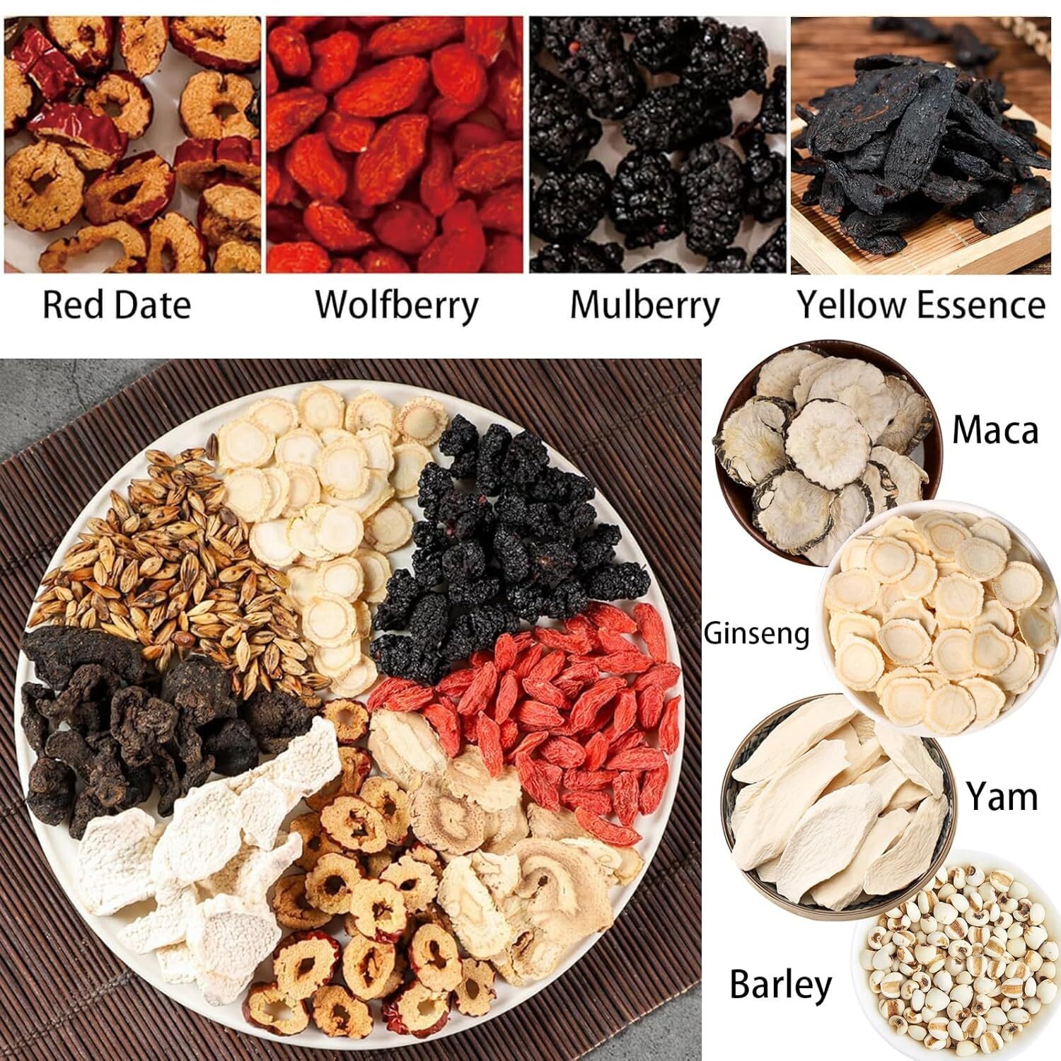 5Box Ginseng-infused Eight Treasure Tea Kidney Ginseng Wolfberry Mulberry Health