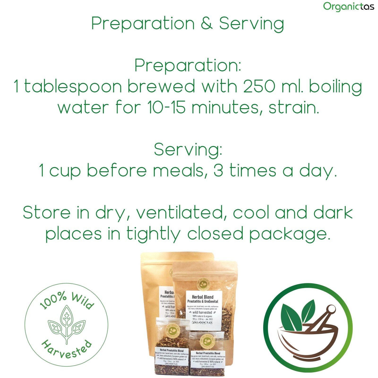Urinary System & Prostate Herbal Blend Tea, 6 Herbs for Urinary Tract Problems