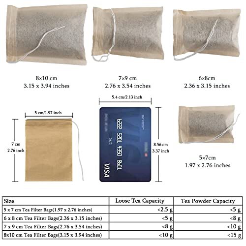 600 Pcs Disposable Tea Filter Bags for Loose Tea,Drawstring Empty Tea 5 x 7 cm