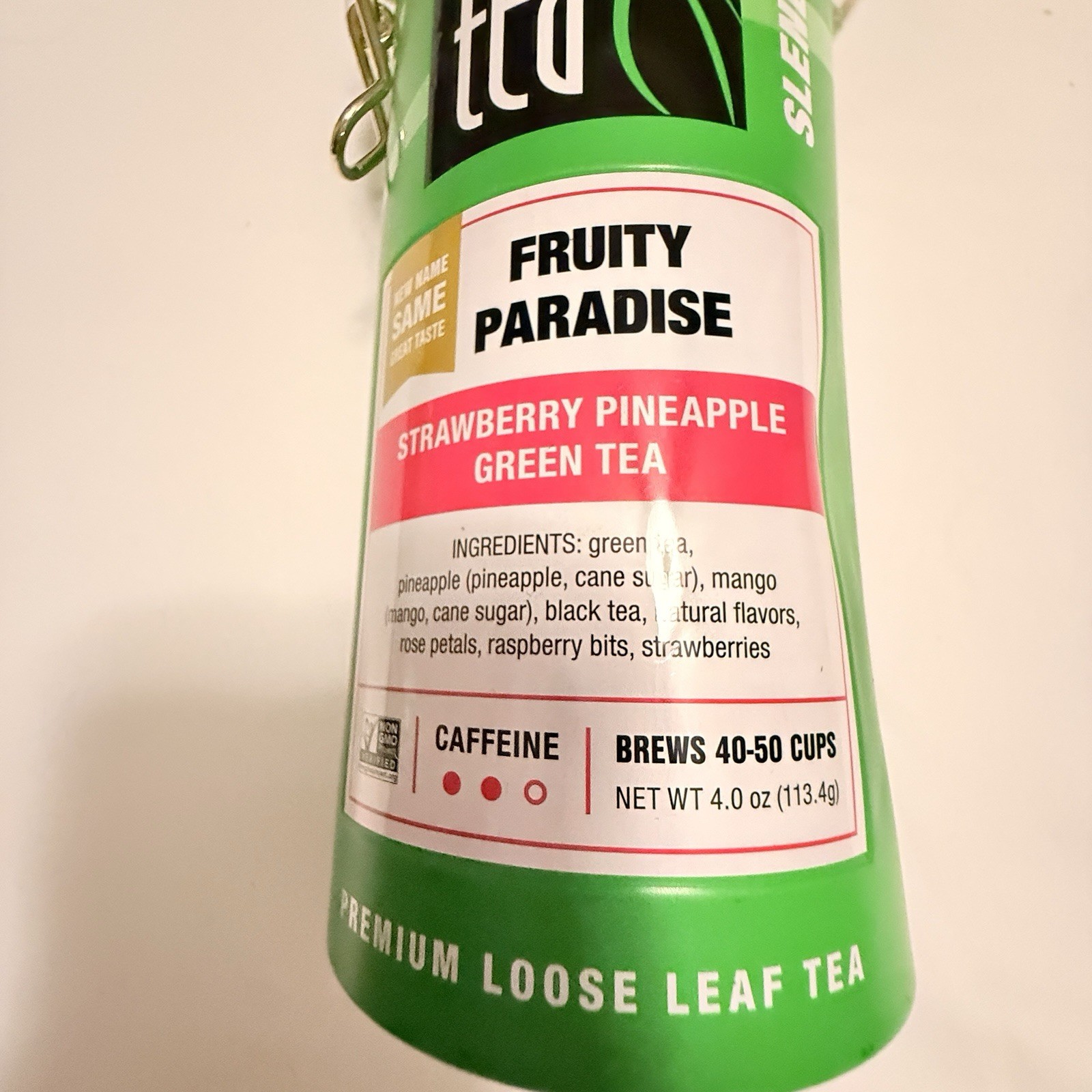 Tiesta Tea Slenderizer Fruity Paradise Strawberry Pineapple Green Tea 4oz NEW