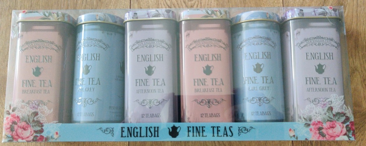 ⭐NEW⭐ English Fine Teas Gift Set, 6 Canisters, 72 Teabags, Sealed,Exp 07/2026