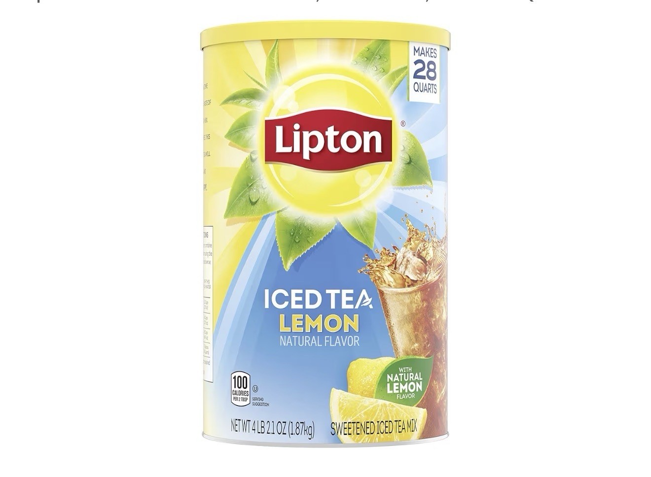 Lipton Lemon Iced Tea Mix Powder Drink Makes 28 Quarts Sweetened Refreshing