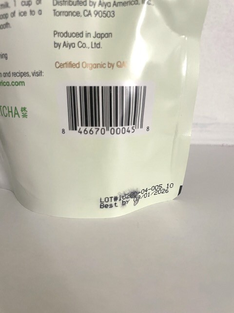 Aiya Culinary Grade Matcha Green Tea 100gr Exp 9/26