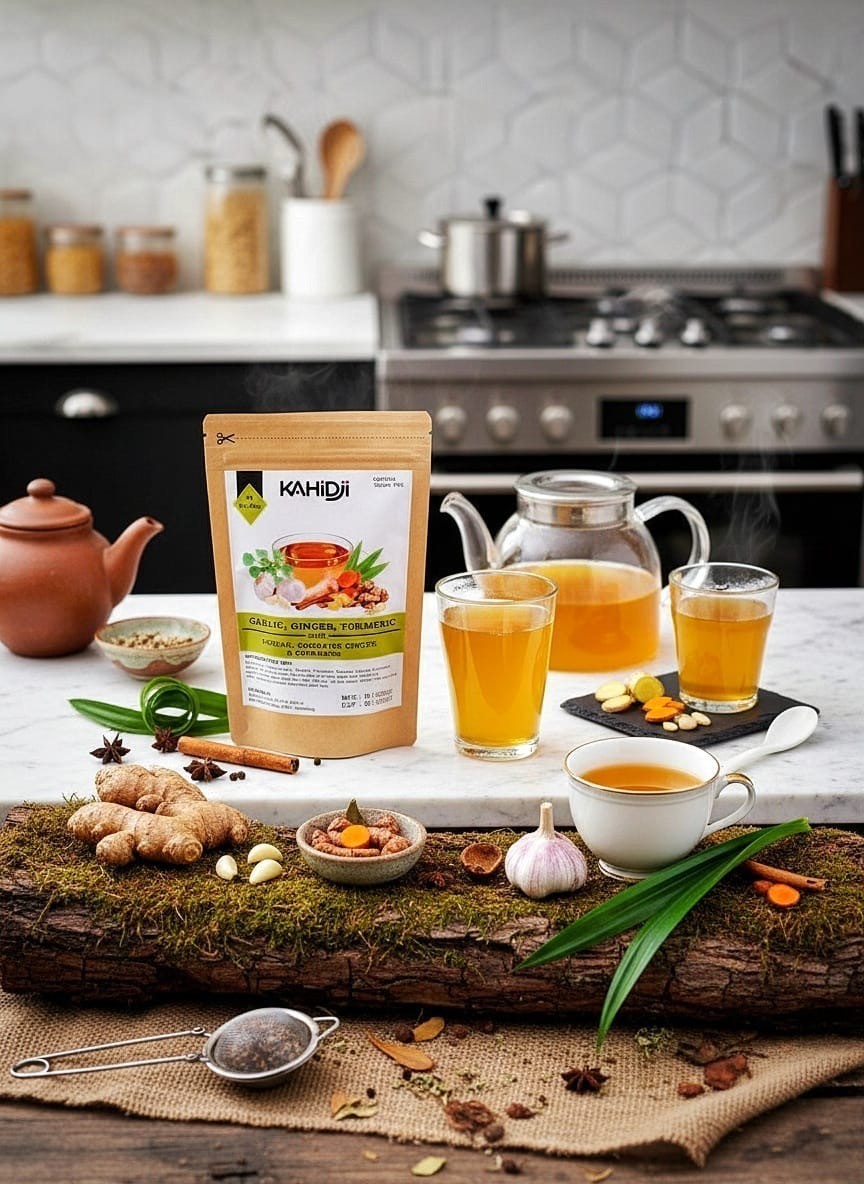 GARLIC, GINGER, TURMERIC with PANDAN, AROMATIC GINGER & CINNAMON – 30 teabags
