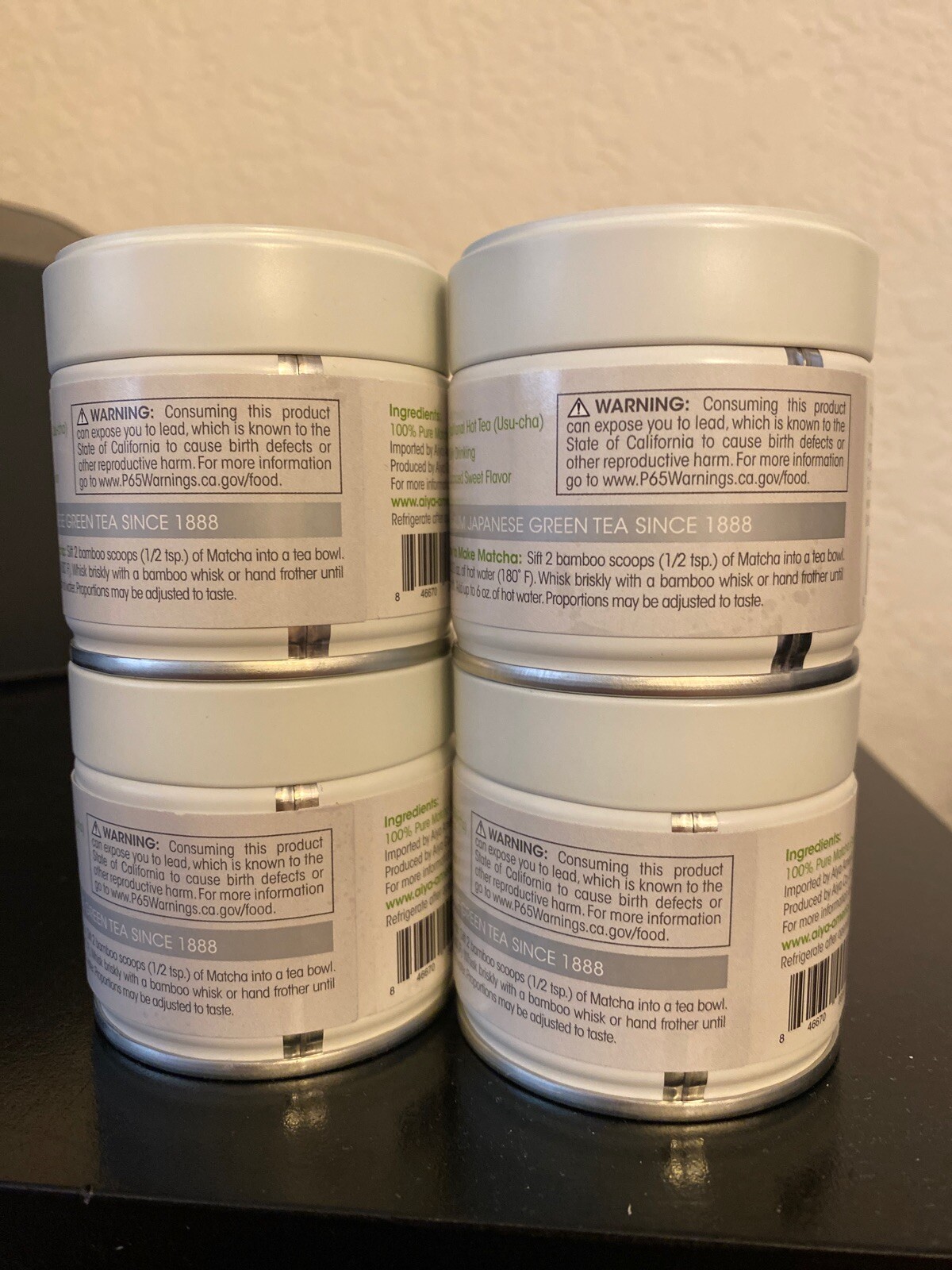 Aiya America Matcha Ceremonial Grade- 4 Cans of 30g (1.5oz)!