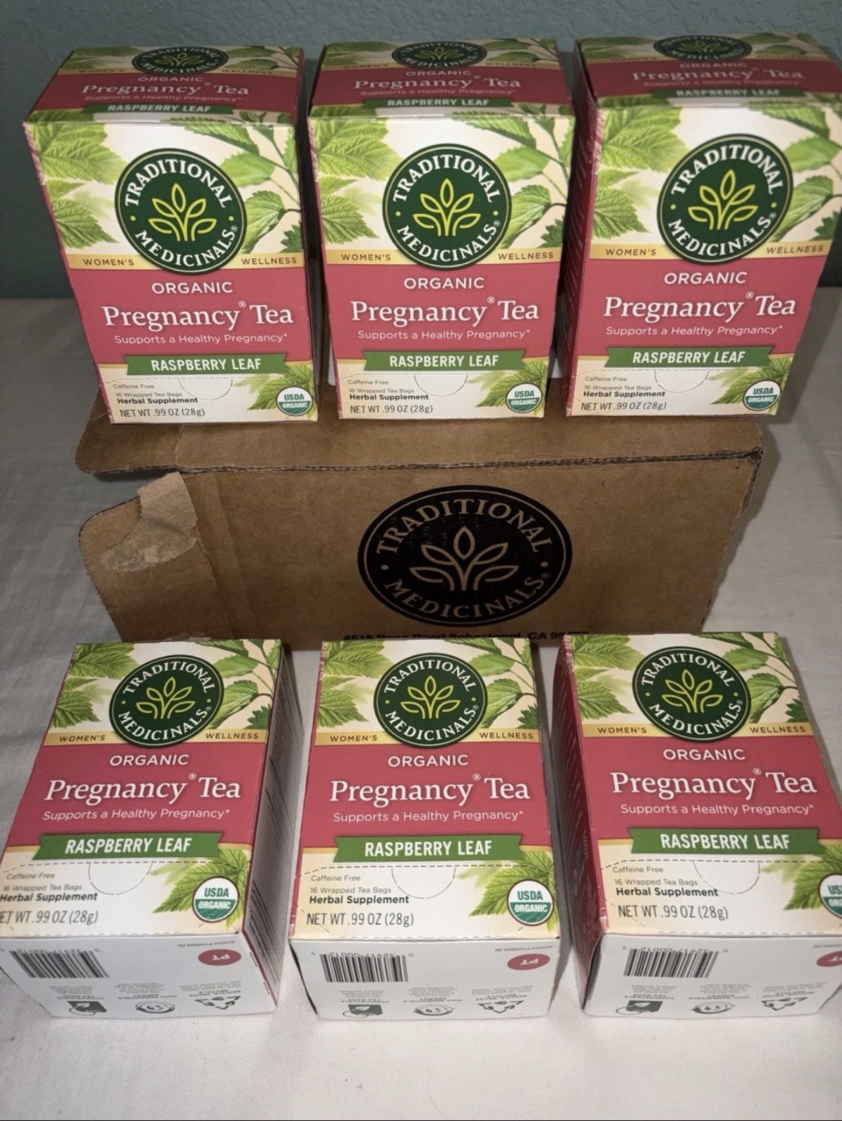 Traditional Medicinals Organic Pregnancy Tea Lot Of 6 Boxes 96 Bags! Exp 03/28