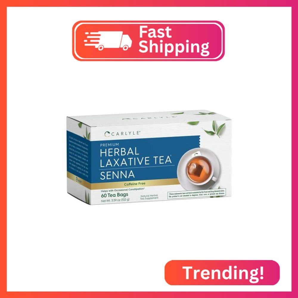 Carlyle Herbal Laxative Senna Leaf Tea | 60 Tea Bags | No Caffeine | Helps with