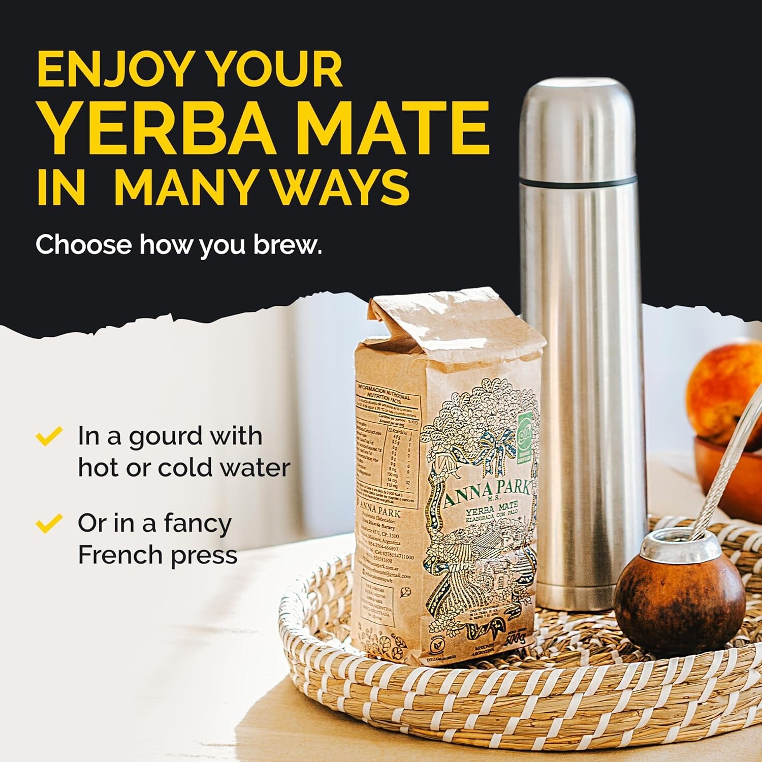 Anna Park Yerba Mate – Organic – 1.1 LB / 500 g / 17.6 oz (Pack of 2)