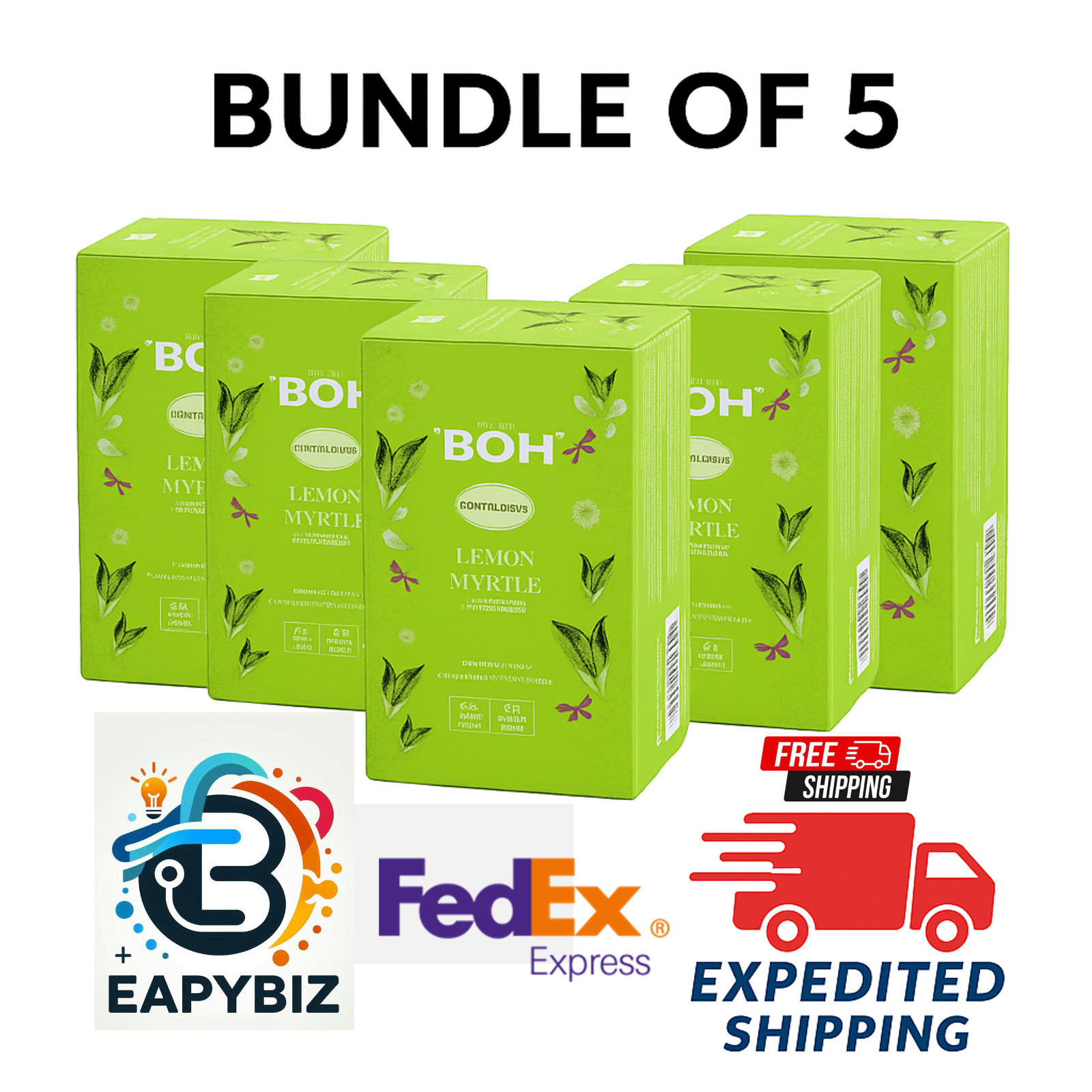 5 X BOH Lemon Myrtle Infusion Tea Bags Herbal Caffeine-Free 25s Relax & Refresh