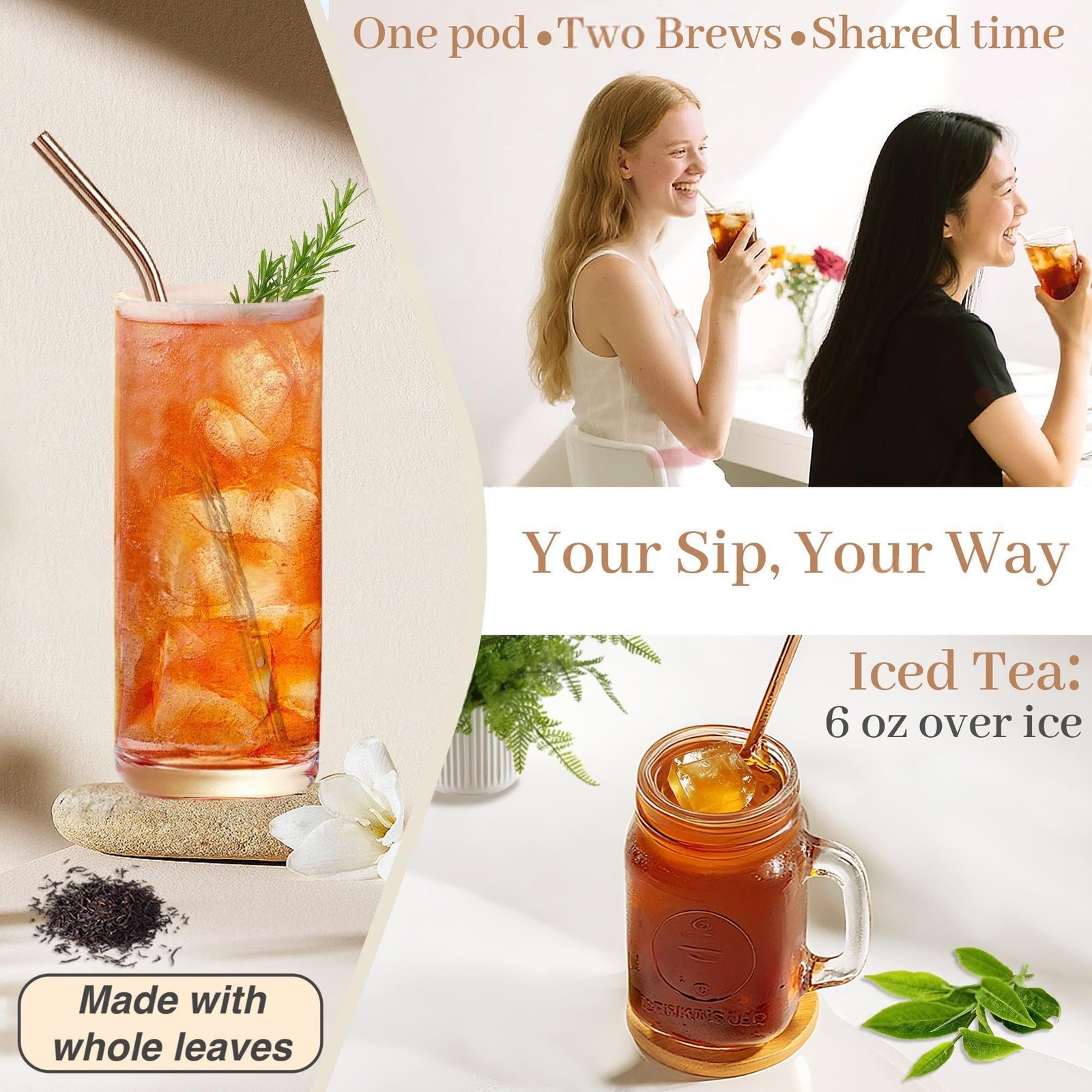 24 PCS Unsweetened Iced Black Tea Pods Compatible KCup Keurig 2.0 Brewers