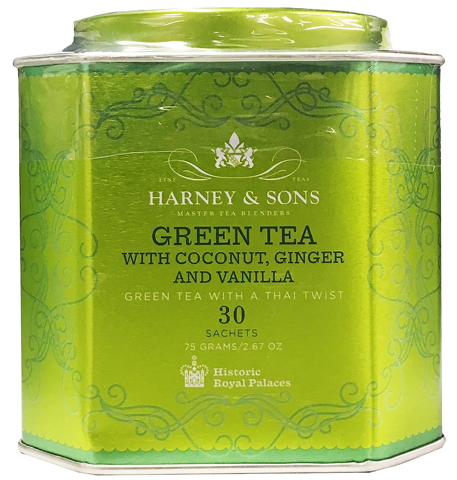 Harney & Sons Green Tea with Coconut, Ginger and 2.67 Ounce (Pack of 30)