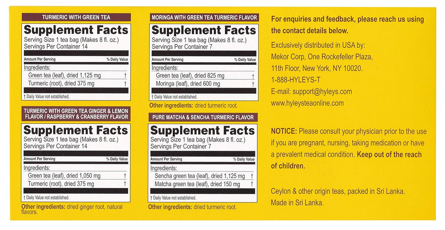 Turmeric Tea – Assorted Flavors – 42 Tea Bags – Wellness Herbal Supplement