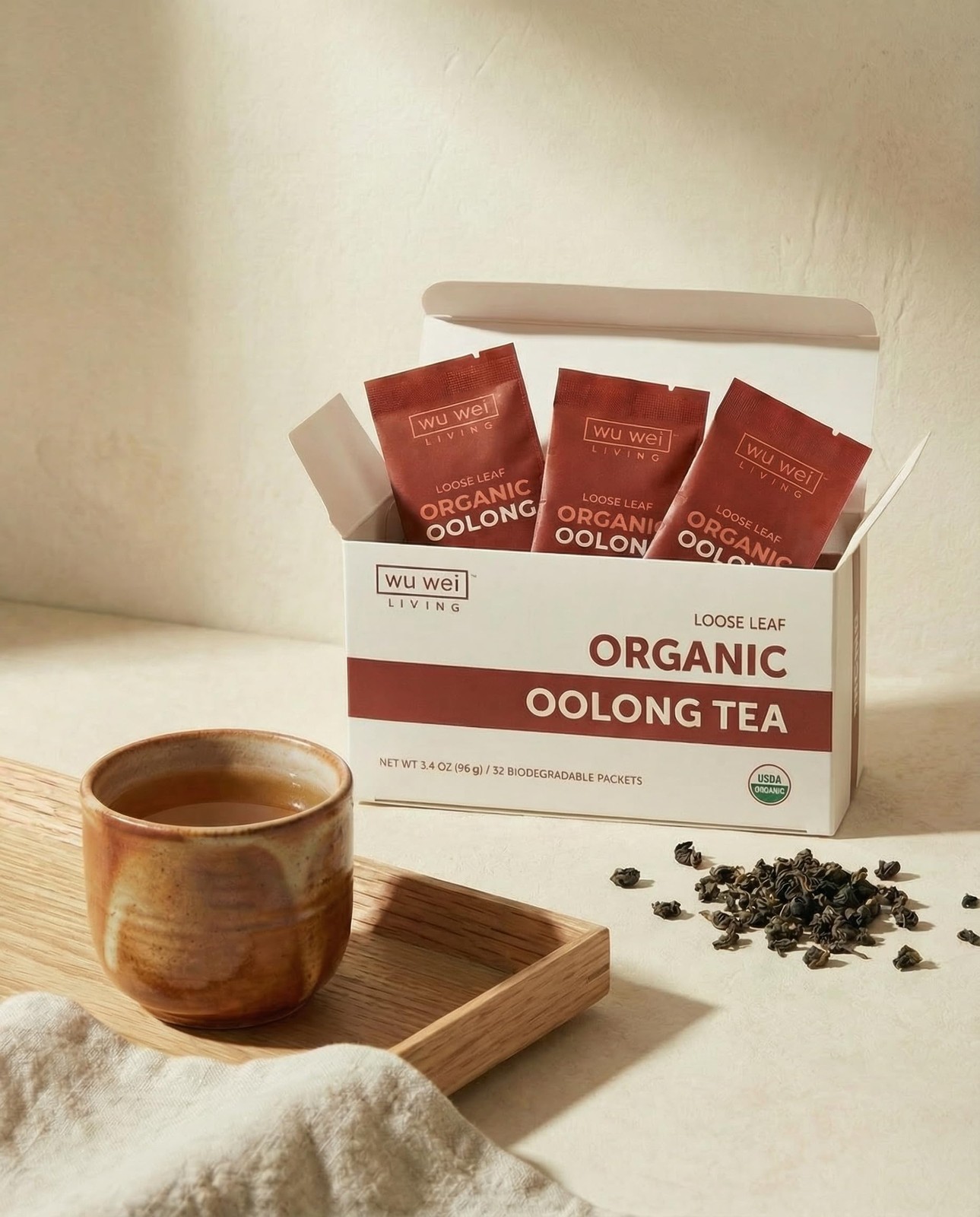 Organic Oolong Tea, USDA Certified, Single Serve Loose Leaf, Low Caffeine, Na…
