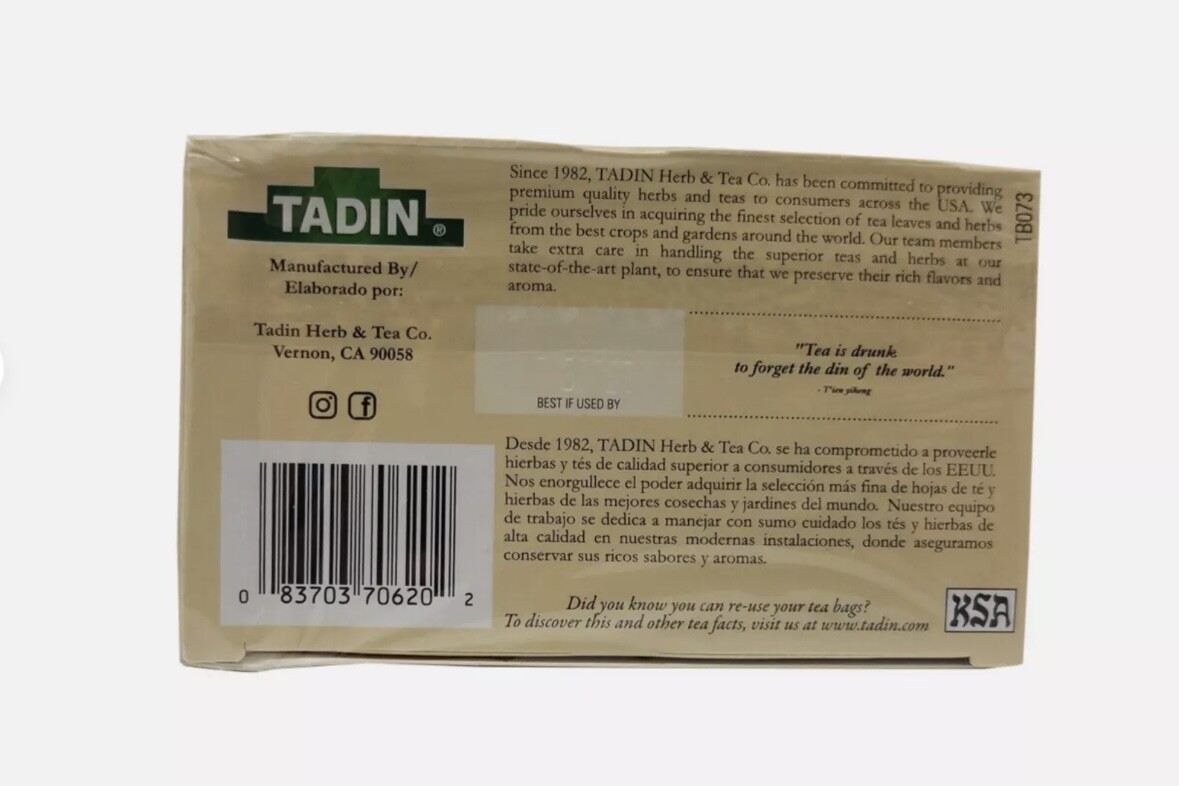 Tadin Chamomille Anise Herbal Tea.Calming & Caffeine-Free ( 24 Bag each)