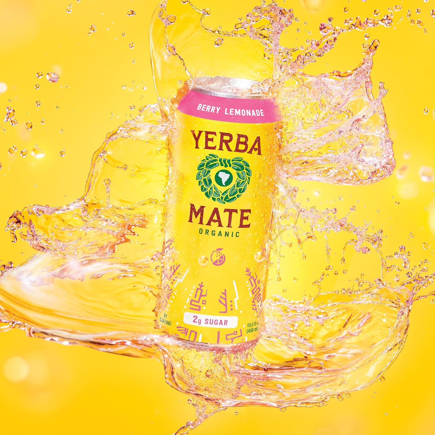 Yerba Madre Organic Yerba Mate, Energy Drink Alternative, Berry Lemonade, Low Su