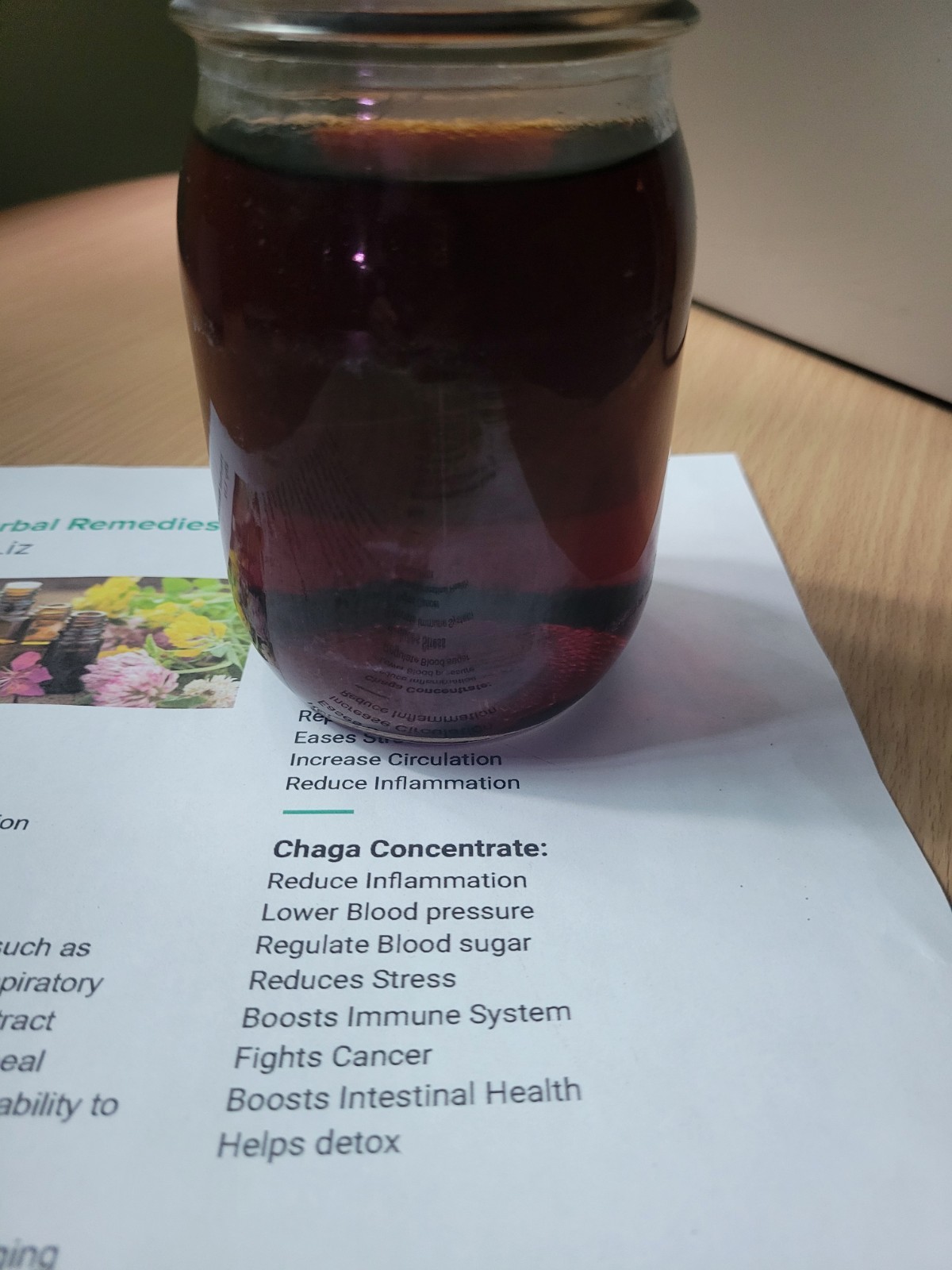 Chaga mushroom tea Concentrate, 1 pint